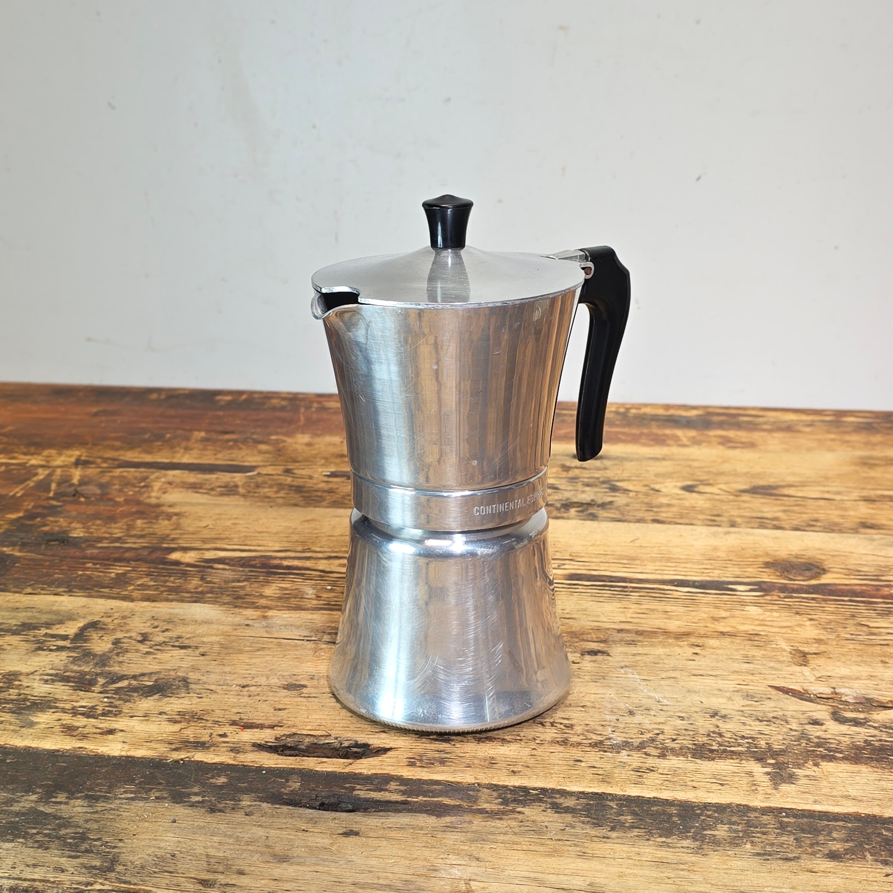Vintage Continental Espresso Maker 6 Cup B&B Italy Aluminum Glass Moka Pot MCM