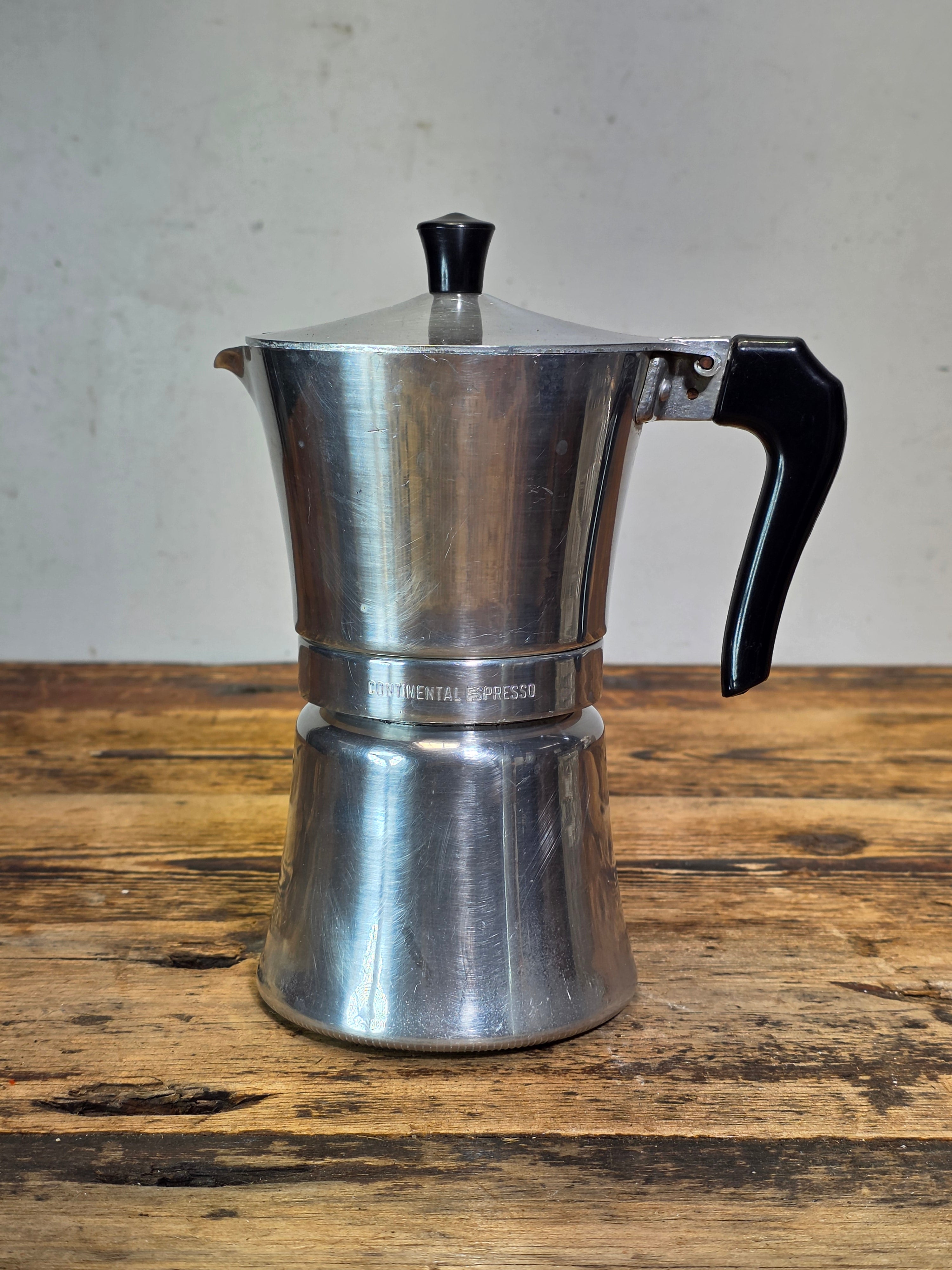 Vintage Continental Espresso Maker 6 Cup B&B Italy Aluminum Glass Moka Pot MCM