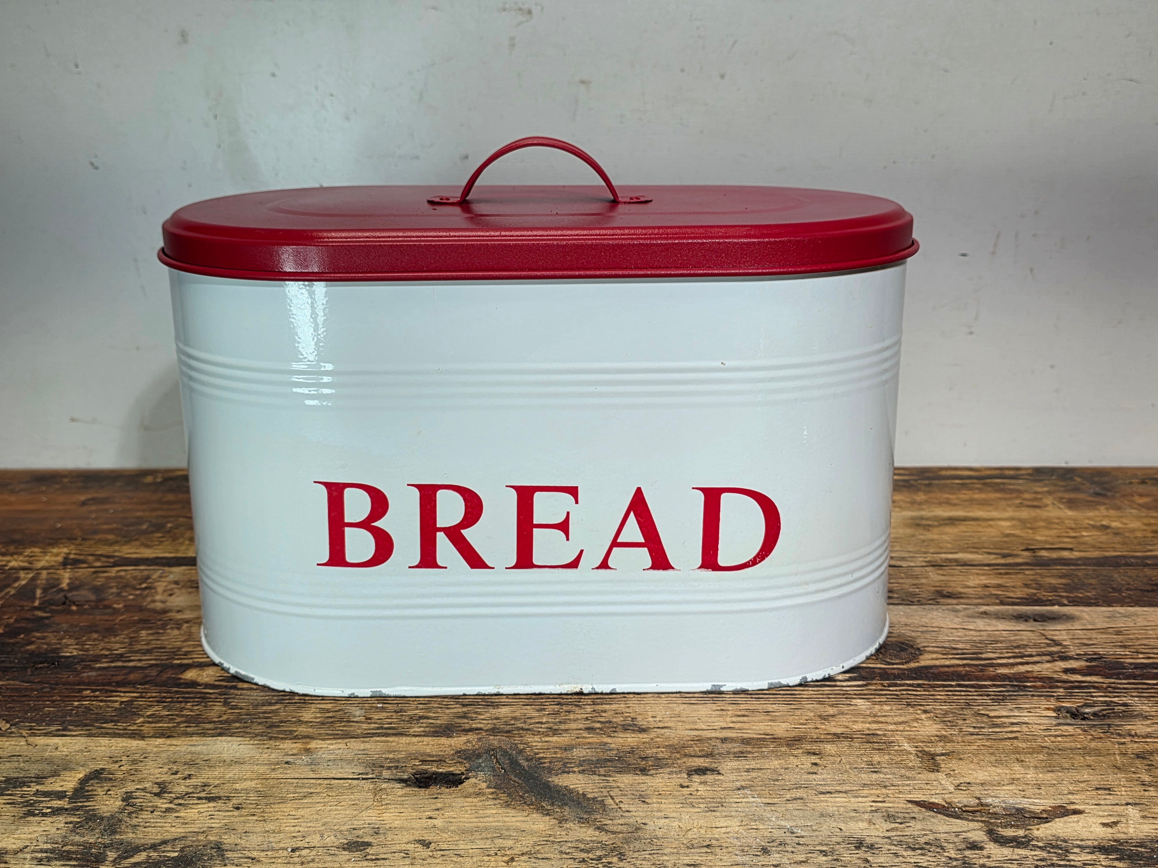 Vintage Mid-Century Metal Kitchen Canister 3-Piece Set - Bread, Cookies & Coffee