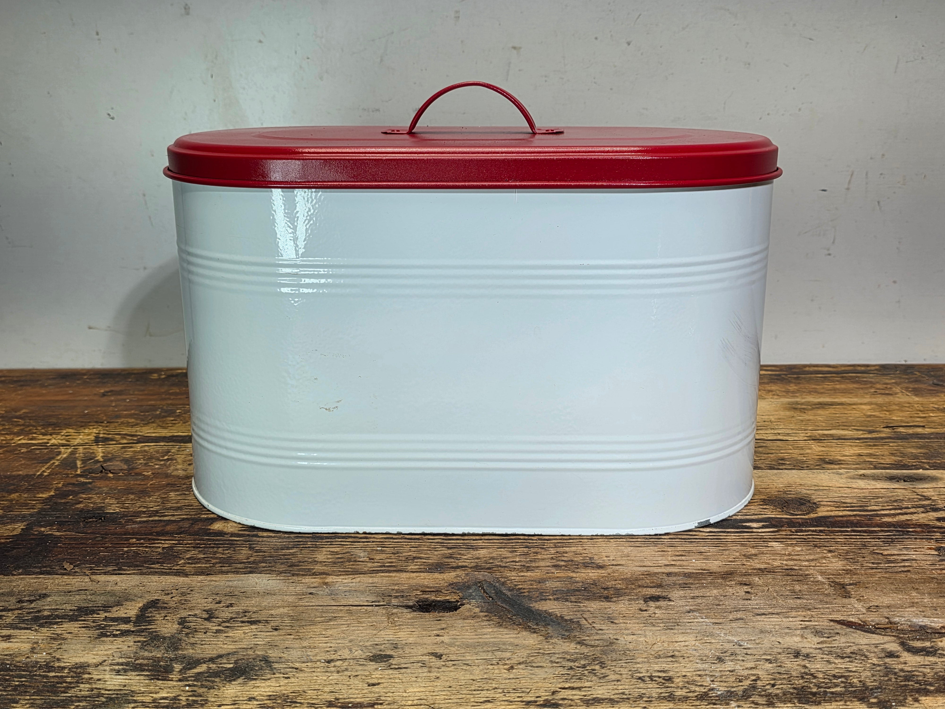 Vintage Mid-Century Metal Kitchen Canister 3-Piece Set - Bread, Cookies & Coffee