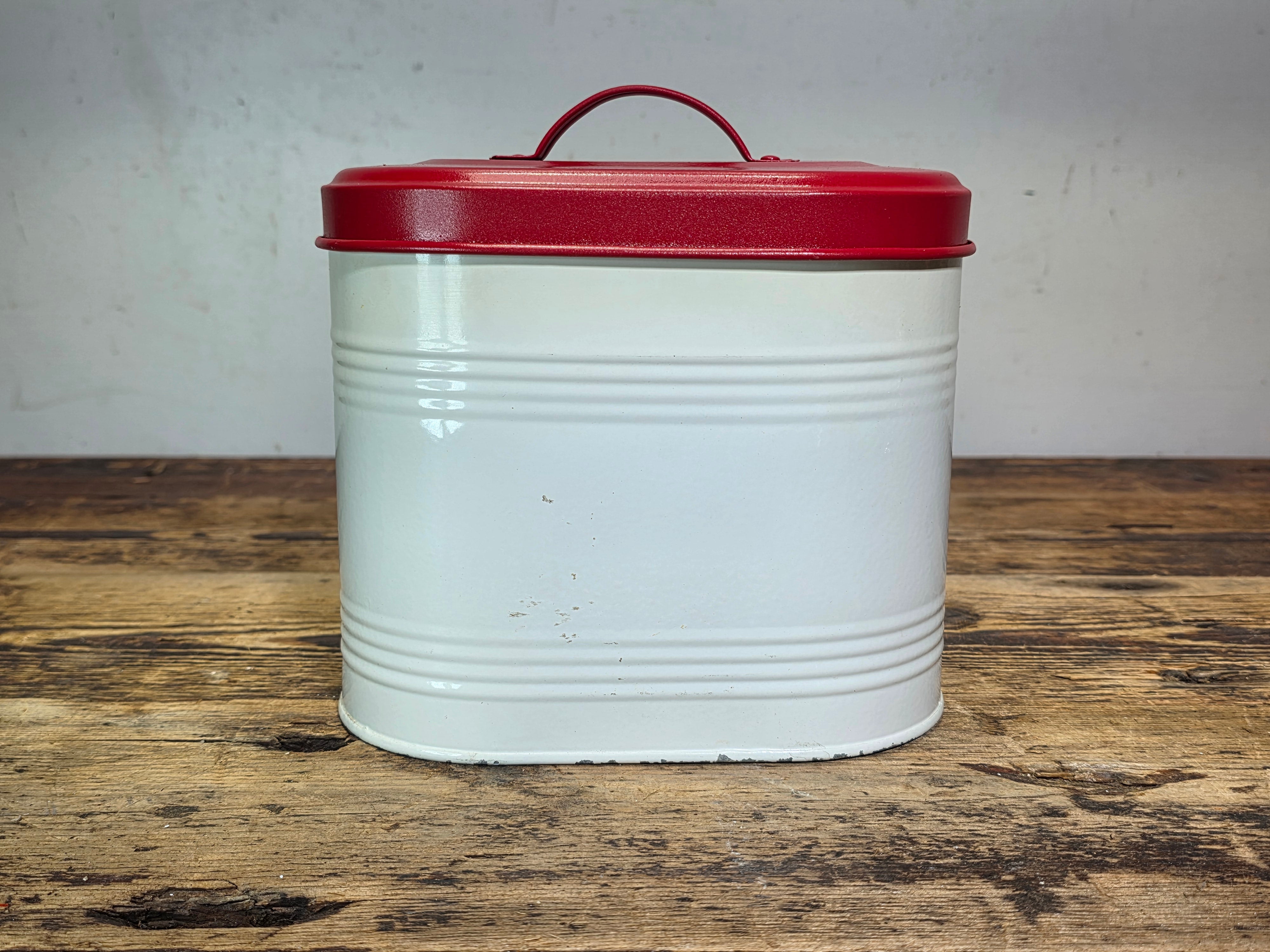 Vintage Mid-Century Metal Kitchen Canister 3-Piece Set - Bread, Cookies & Coffee