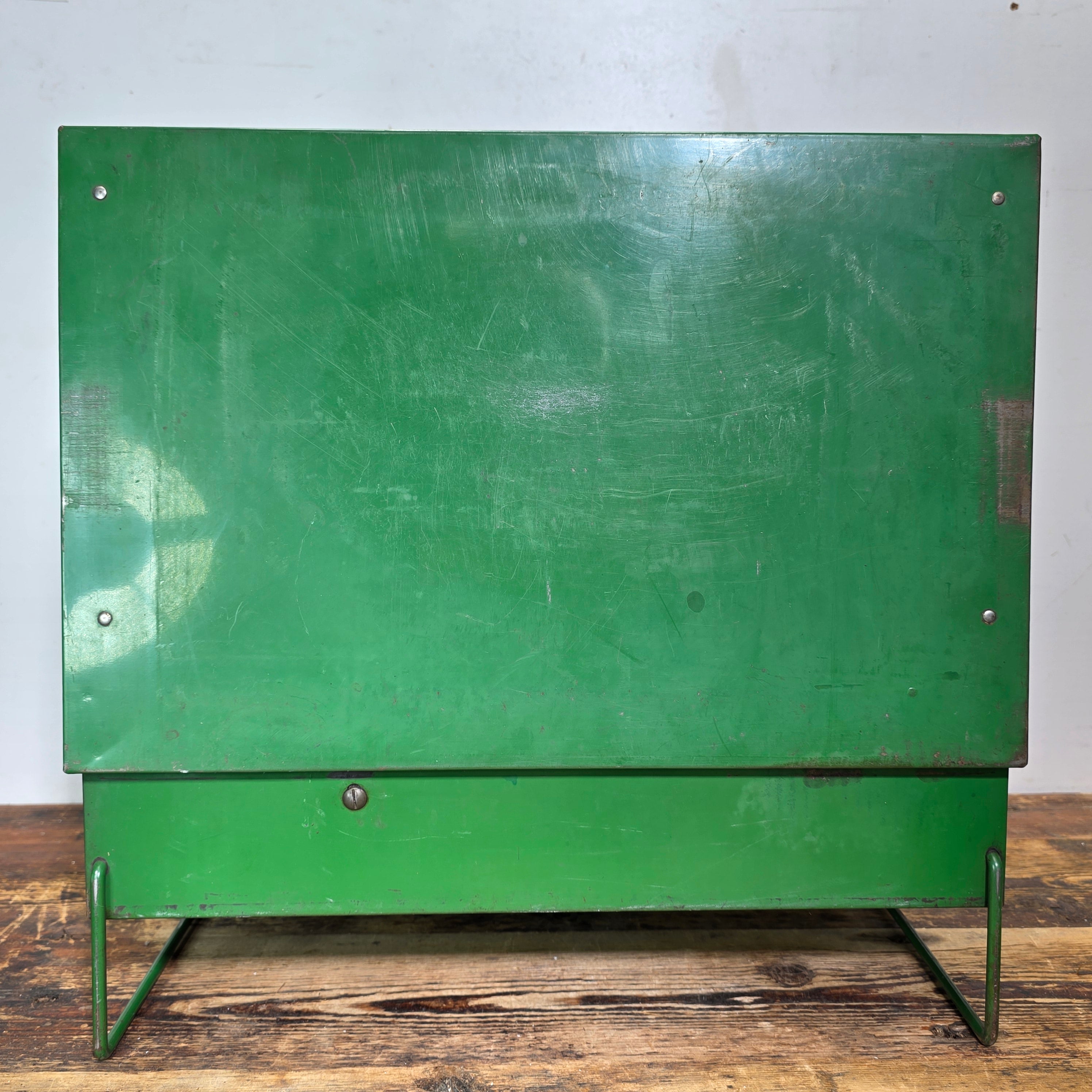 Vintage Coleman 425 Two Burner Camp Stove Gold Tank Green Case AS-IS