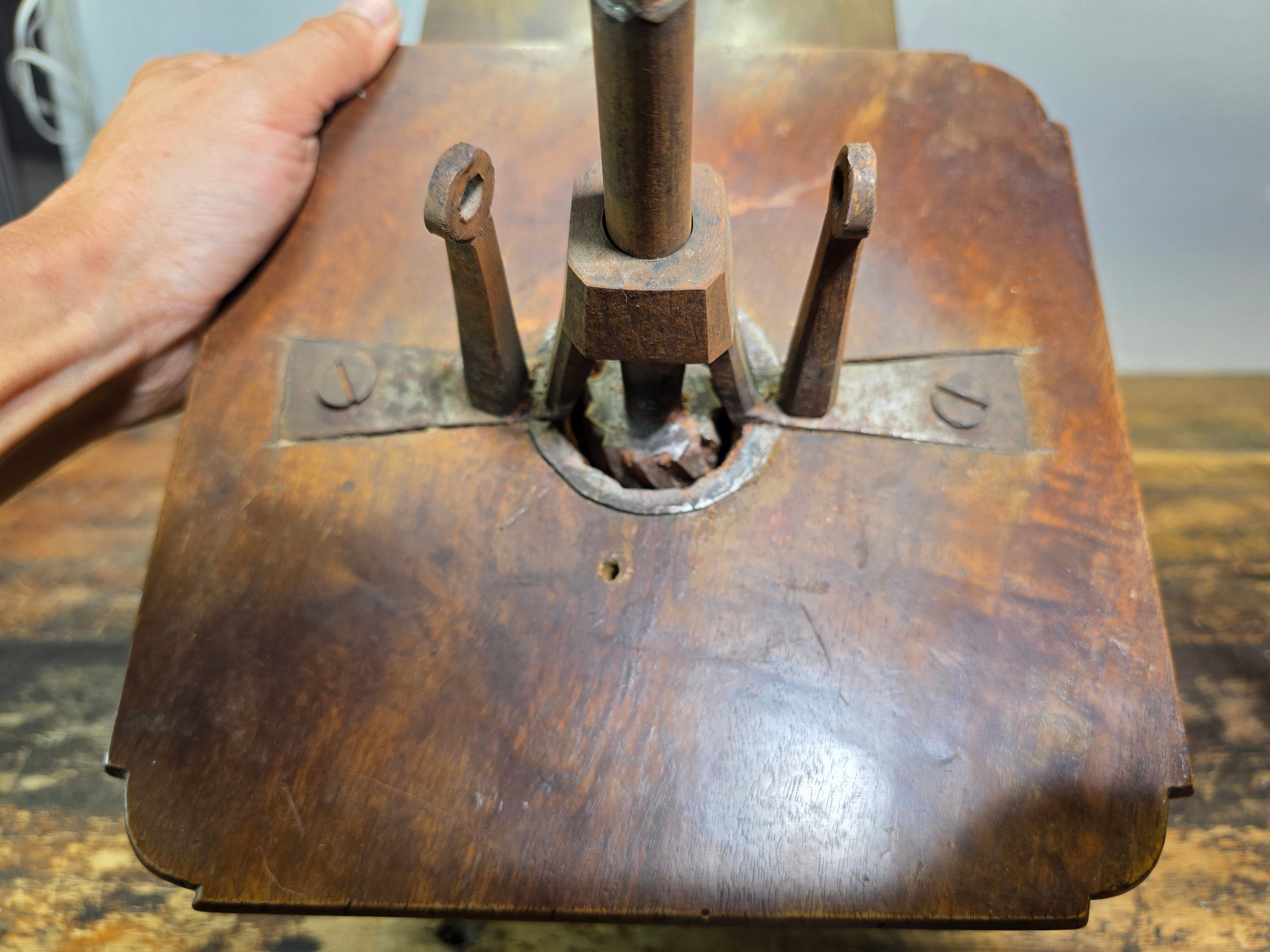 Museum Antique Ottoman Turkish Coffee Grinder Large Wooden Inlay Bird Mill 19th