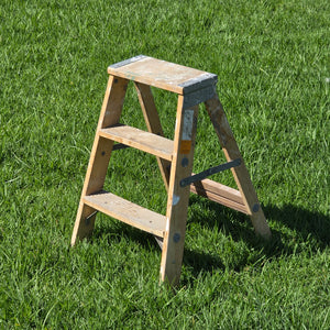 Vintage Keller Wooden Step Stool Ladder 2 Step Rustic Plant Stand Americana