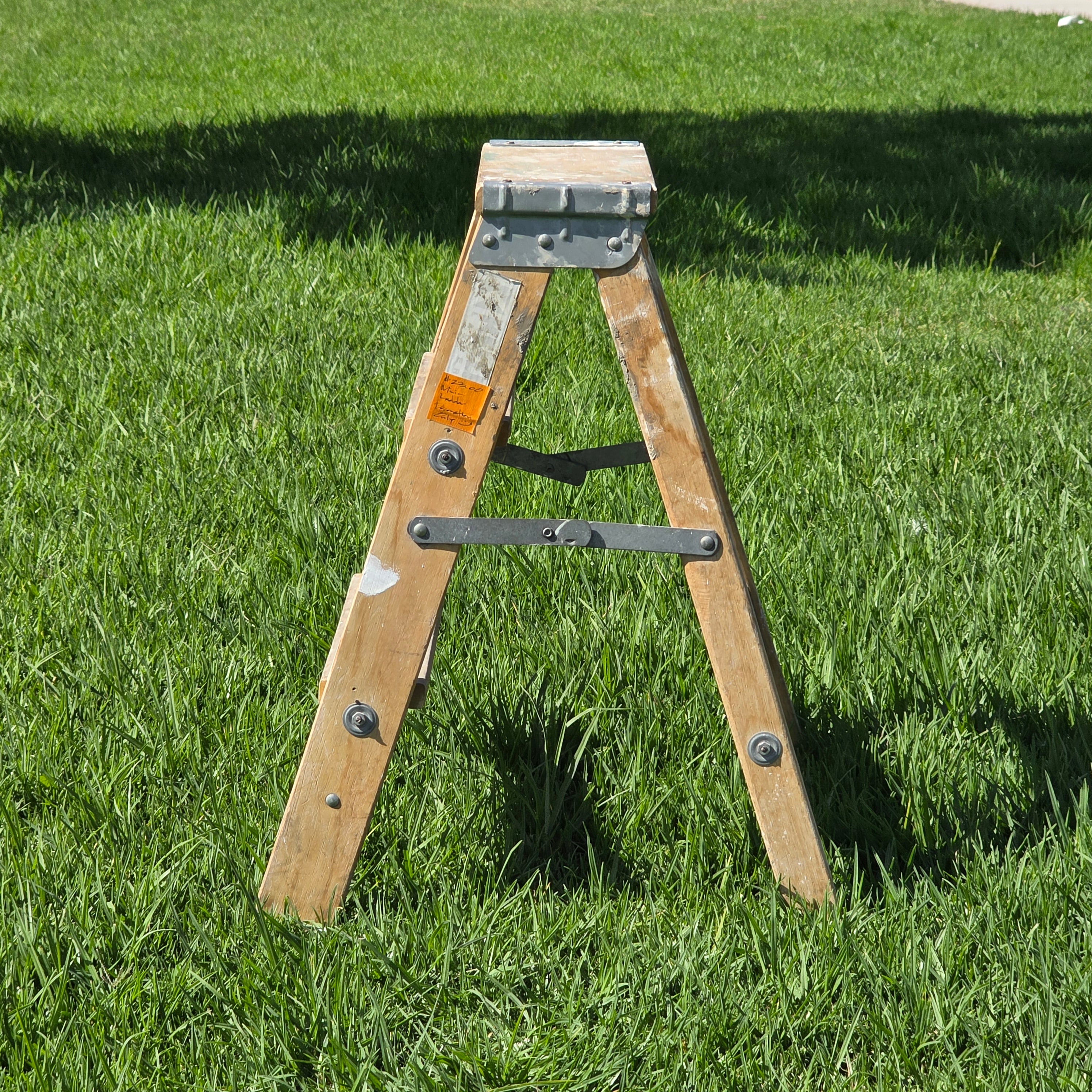 Vintage Keller Wooden Step Stool Ladder 2 Step Rustic Plant Stand Americana