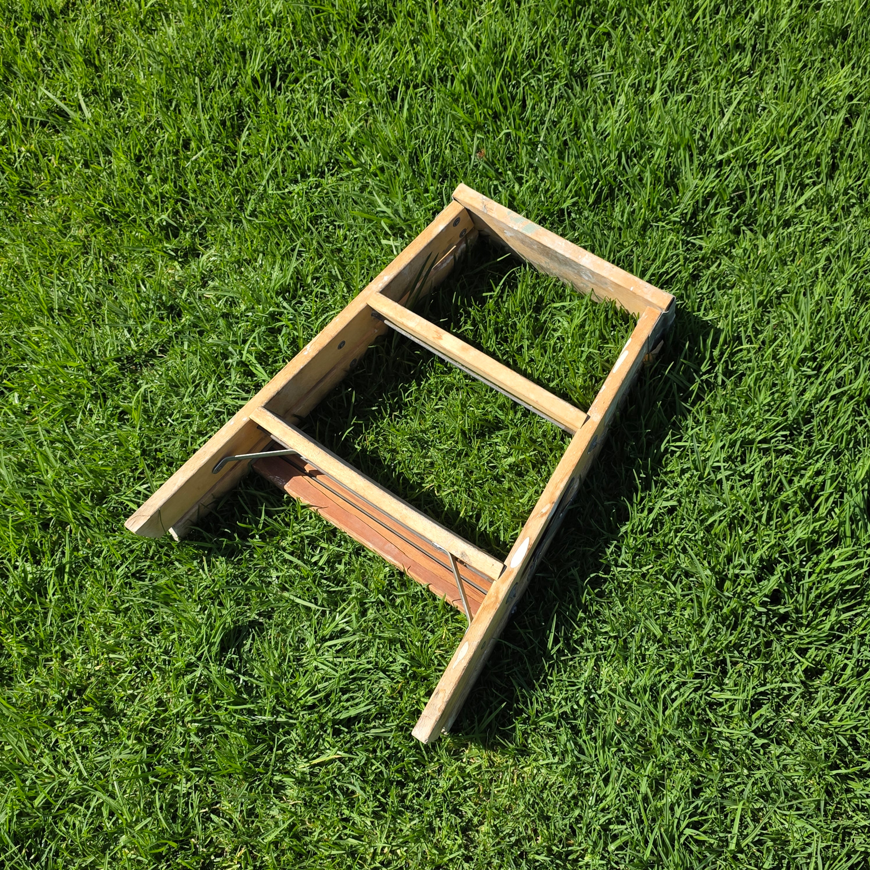 Vintage Keller Wooden Step Stool Ladder 2 Step Rustic Plant Stand Americana
