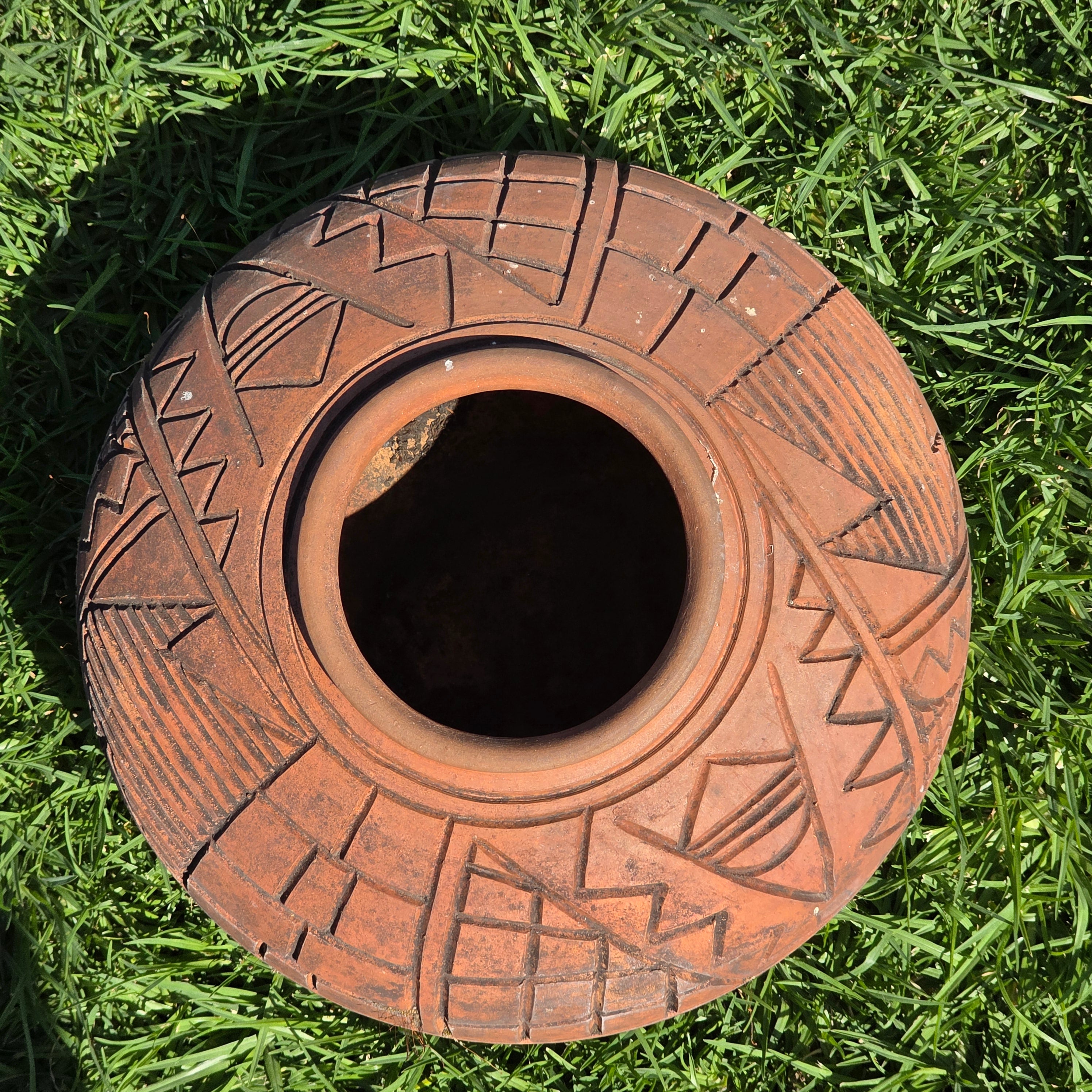Vintage Terracotta Olla Pot Southwestern Native Pueblo Style Garden Planter 13"