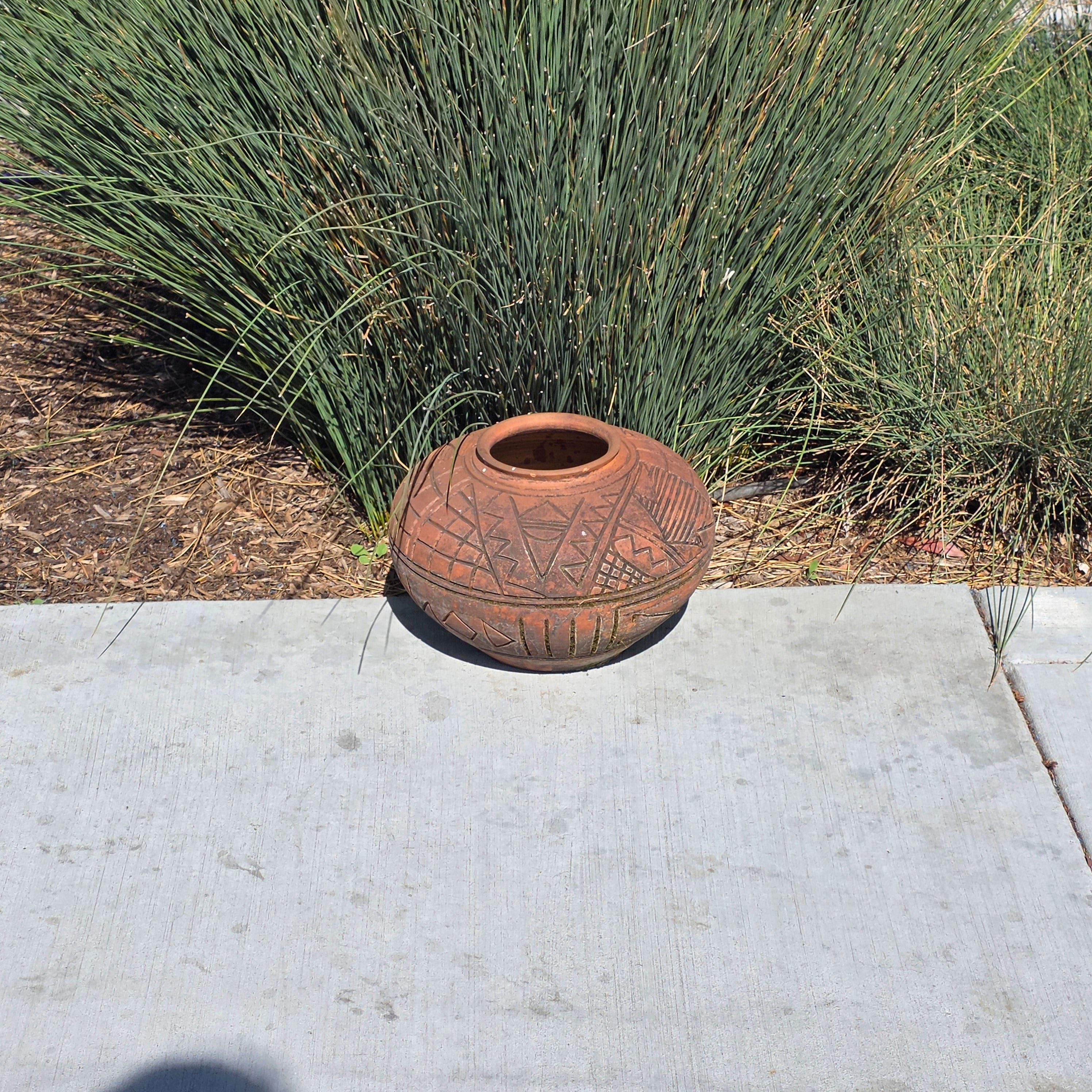Vintage Terracotta Olla Pot Southwestern Native Pueblo Style Garden Planter 13"