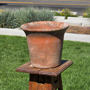 Vintage Terracotta Garden Planter Pot Weathered Flower Plant Tapered Rim 11"
