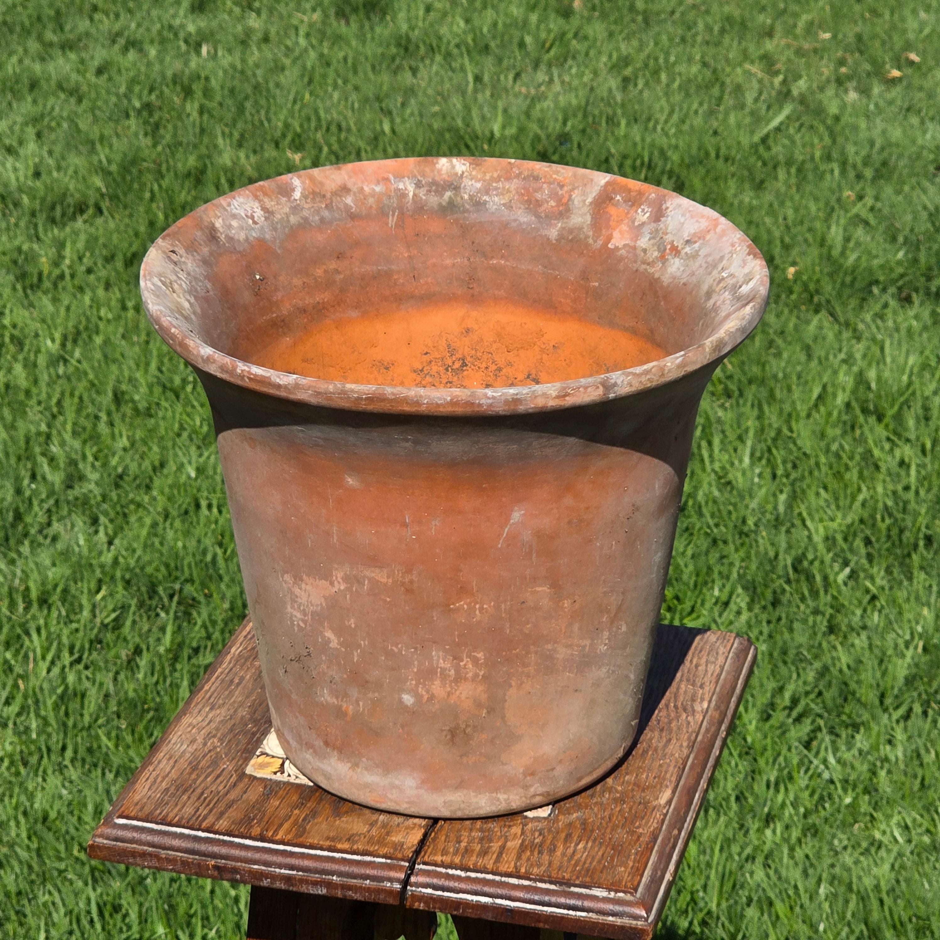 Vintage Terracotta Garden Planter Pot Weathered Flower Plant Tapered Rim 11"