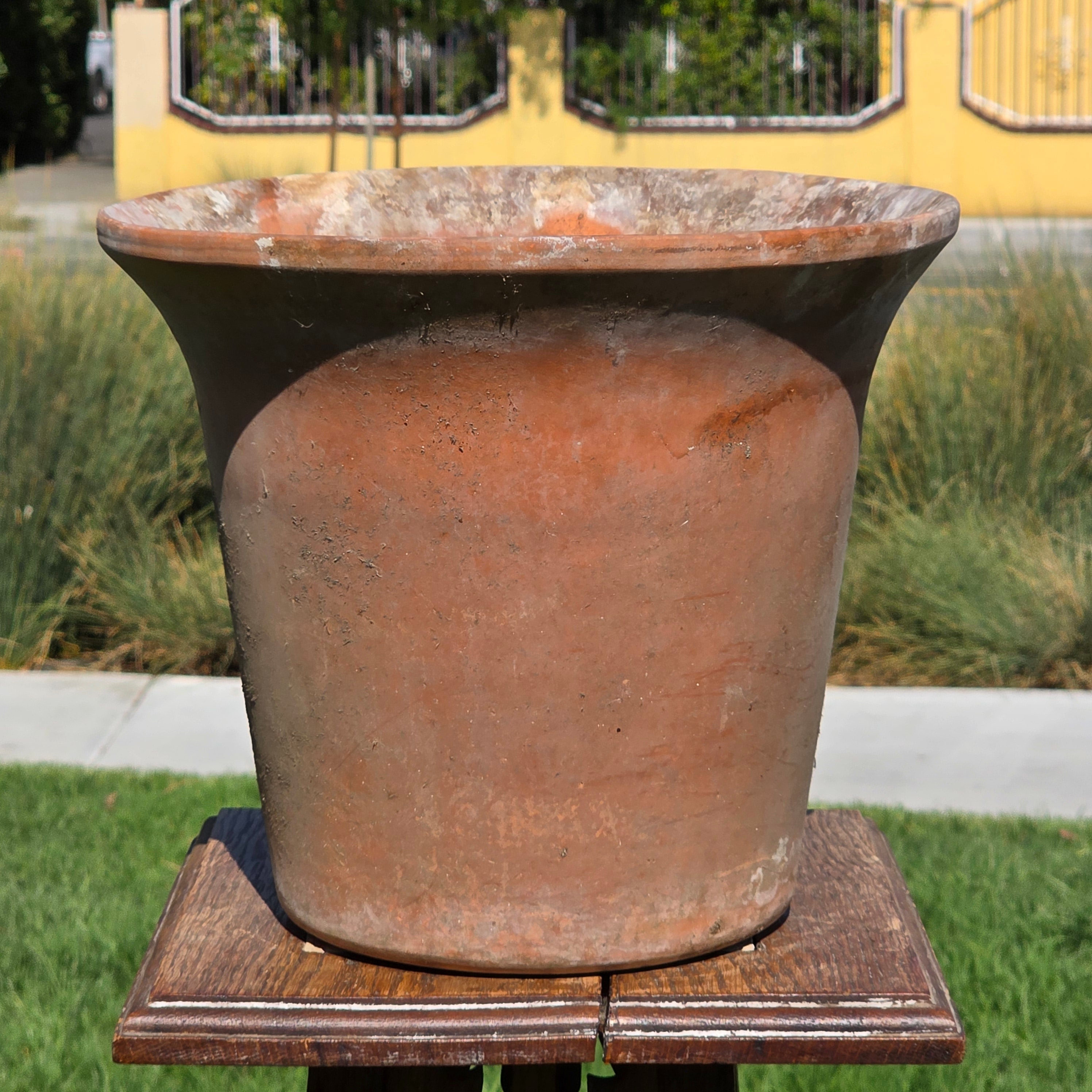 Vintage Terracotta Garden Planter Pot Weathered Flower Plant Tapered Rim 11"