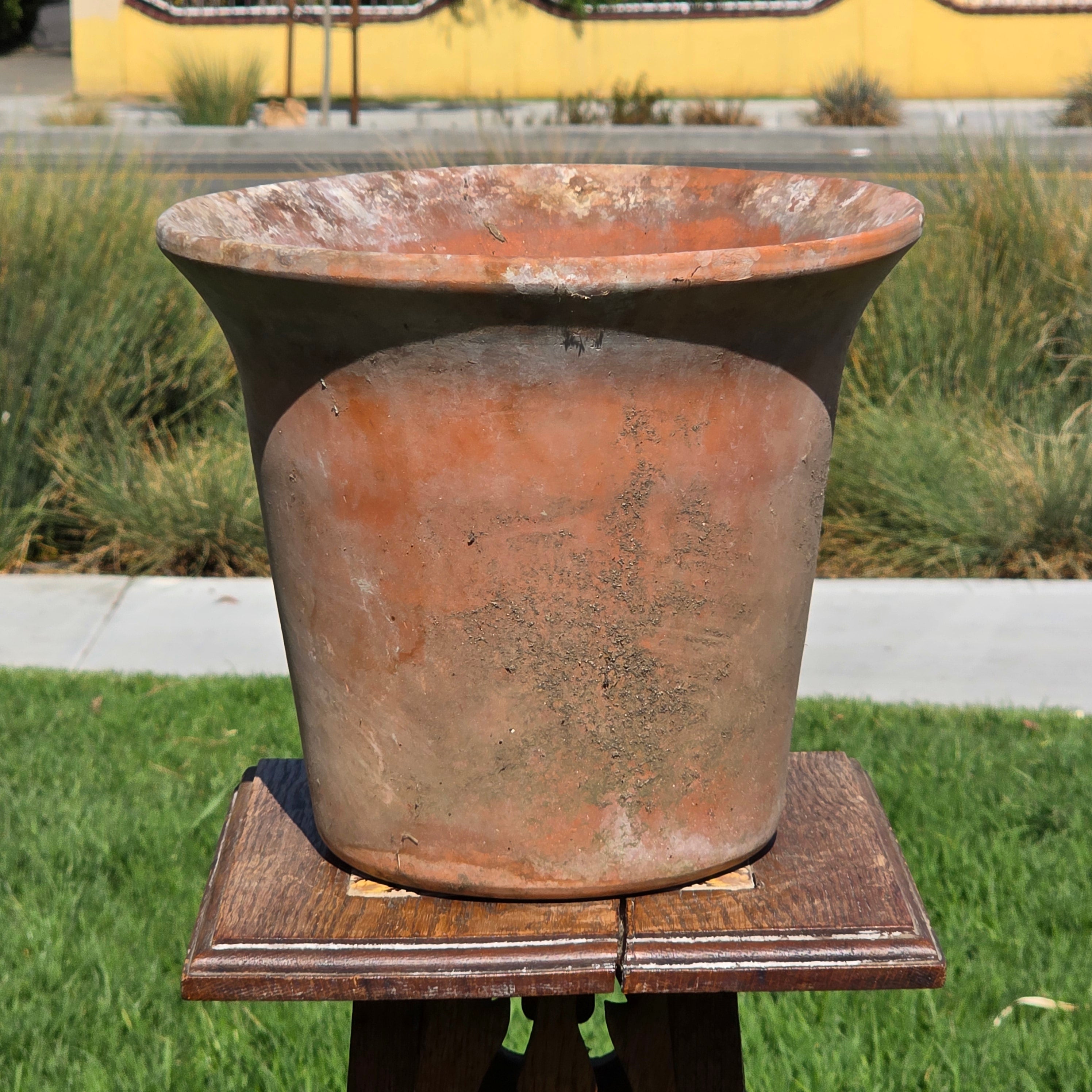 Vintage Terracotta Garden Planter Pot Weathered Flower Plant Tapered Rim 11"