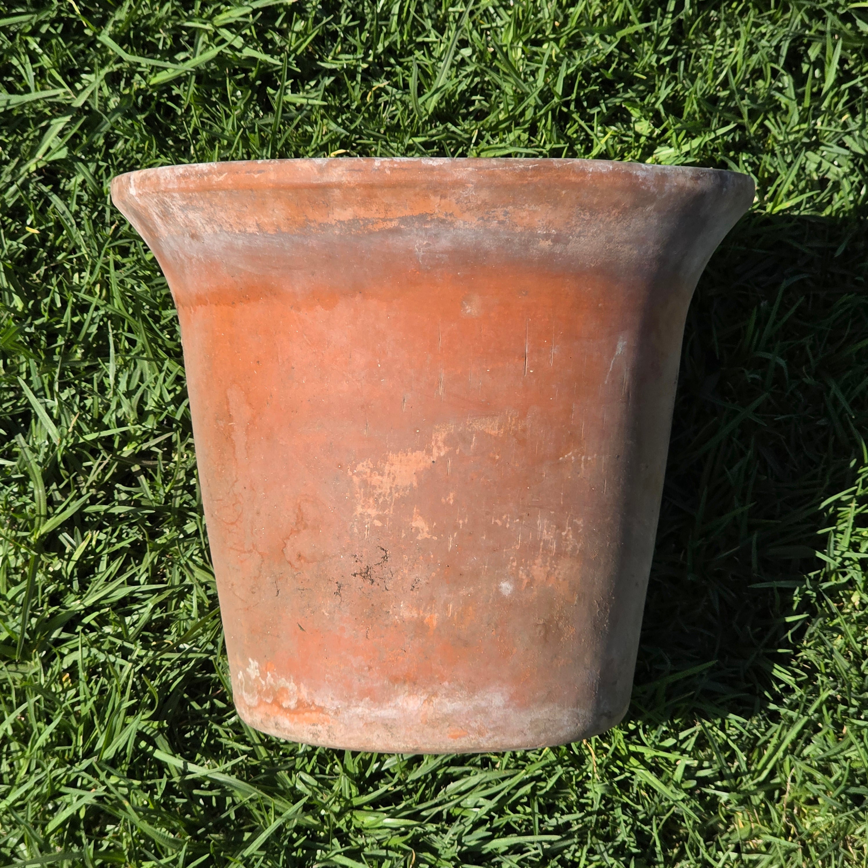 Vintage Terracotta Garden Planter Pot Weathered Flower Plant Tapered Rim 11"