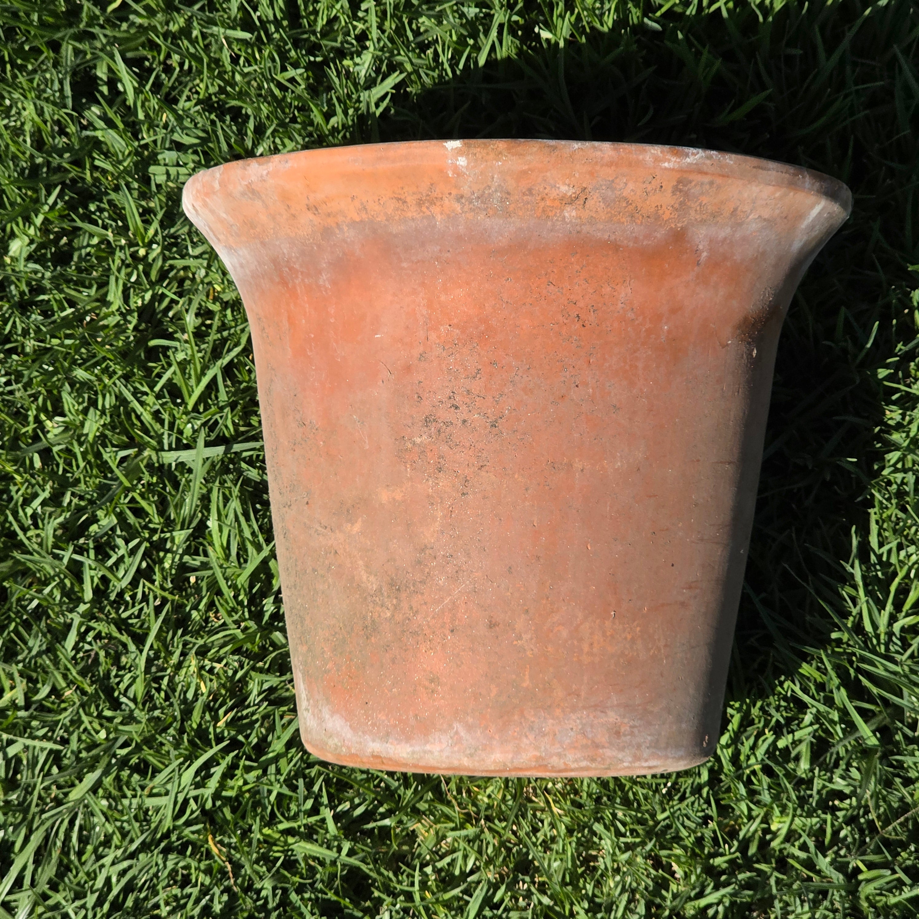 Vintage Terracotta Garden Planter Pot Weathered Flower Plant Tapered Rim 11"