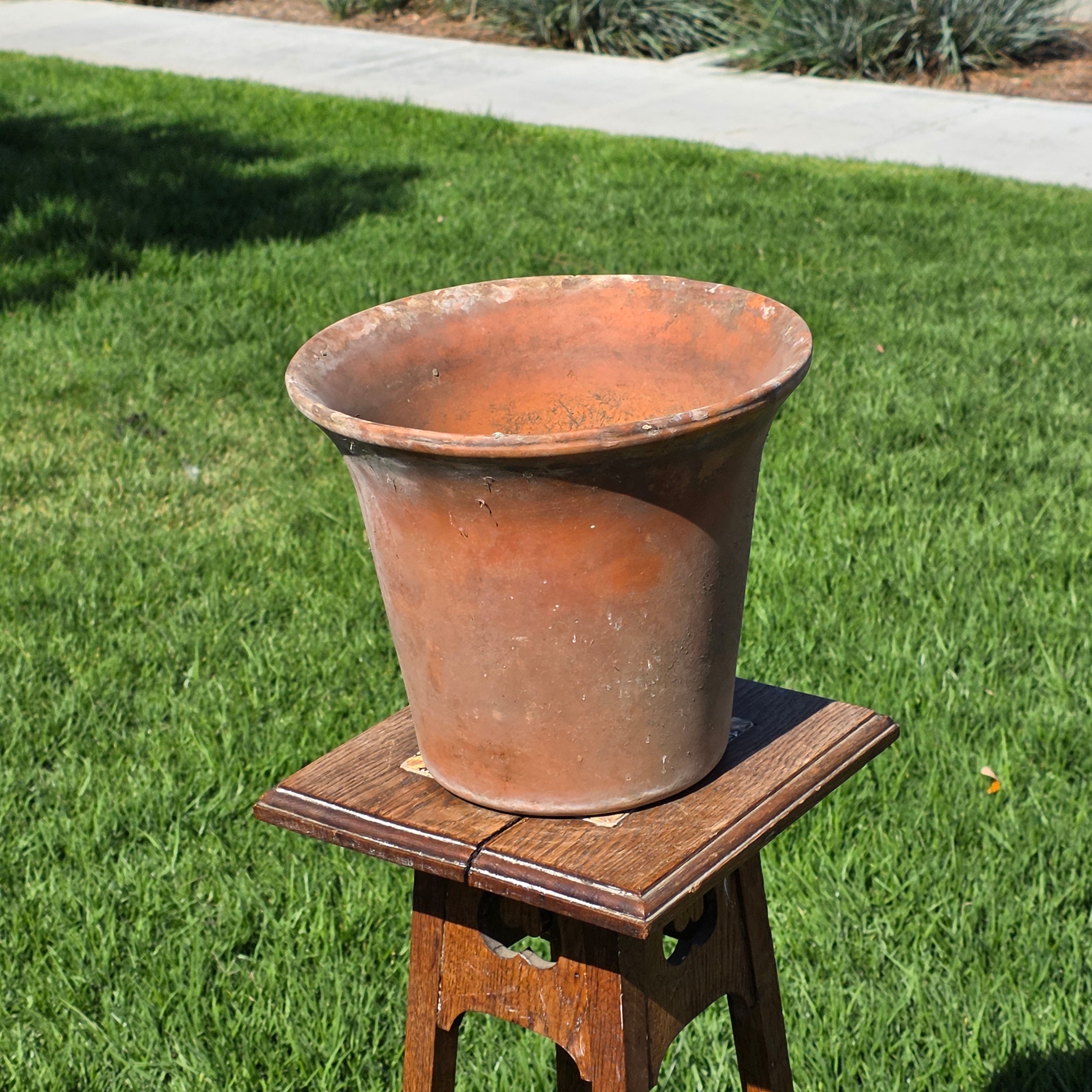Vintage Terracotta Garden Planter Pot Weathered Flower Plant Tapered Rim 11"