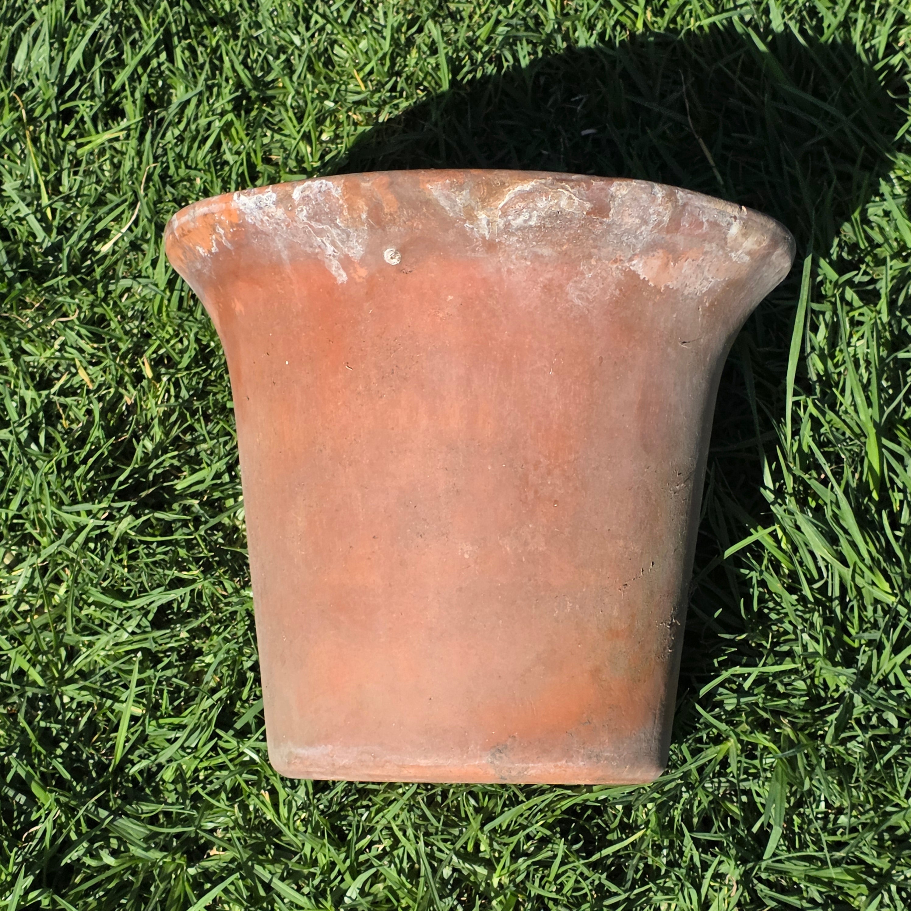 Vintage Terracotta Garden Planter Pot Weathered Flower Plant Tapered Rim 11"