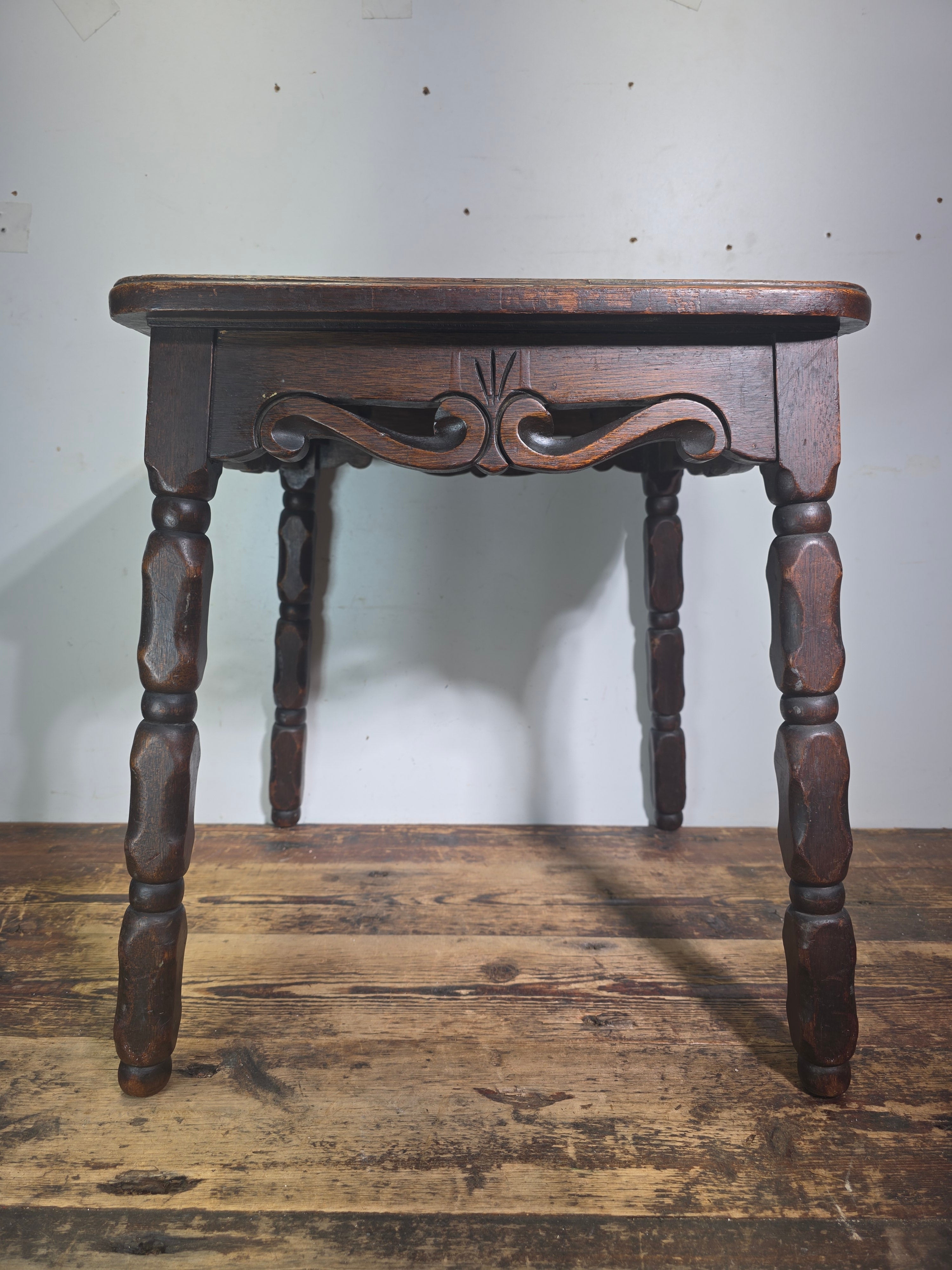 Vintage 1930s Tudor Tile Occasional Table Wood Side Nightstand Whittier CA