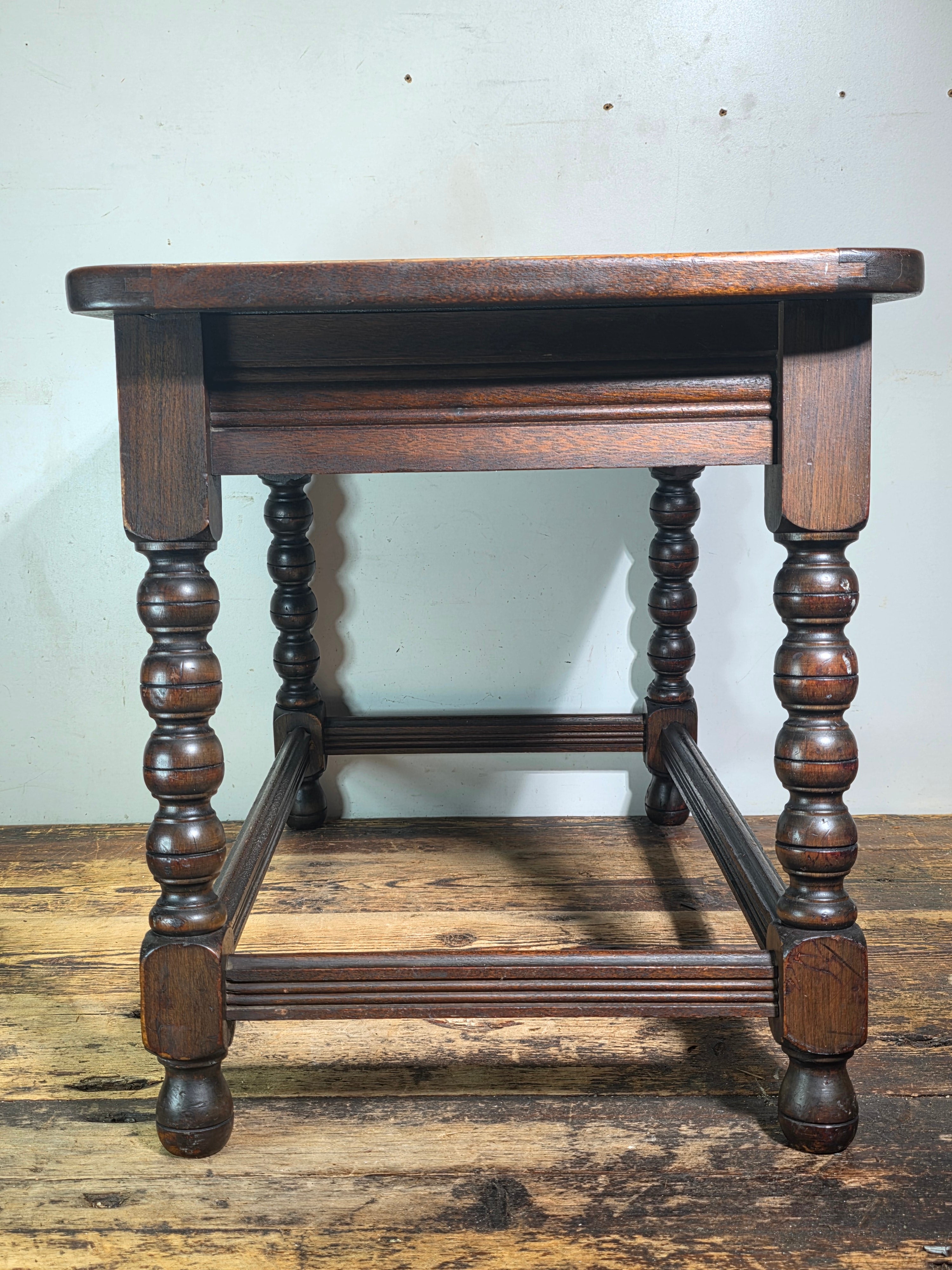 Vintage 1930s Taylor Tile Top Spanish Coffee Table Antique Wood Side Orange