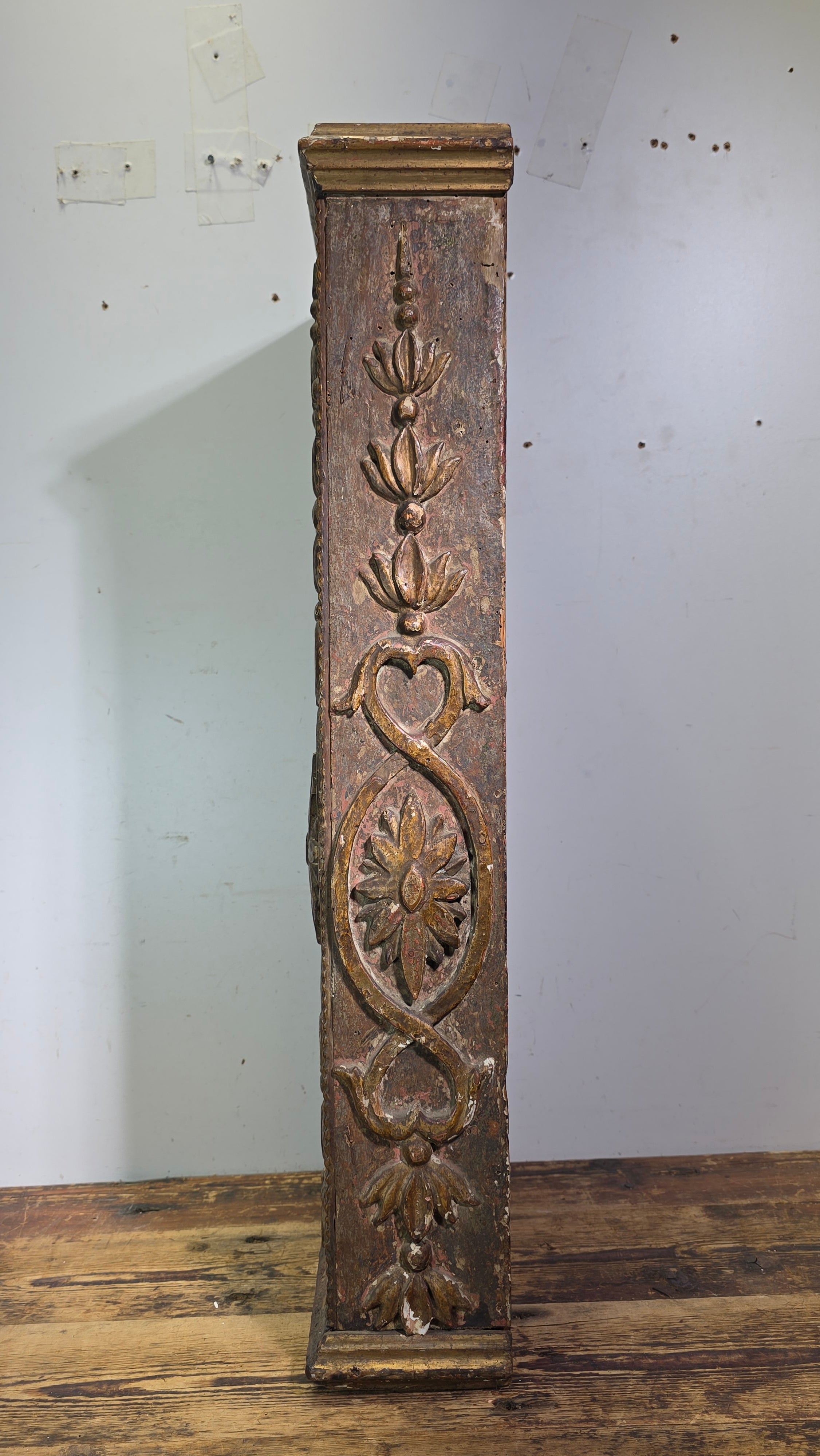 Tabernacle Church Cabinet 1700s Italian Spanish Baroque Carved Wood Wall Gilt
