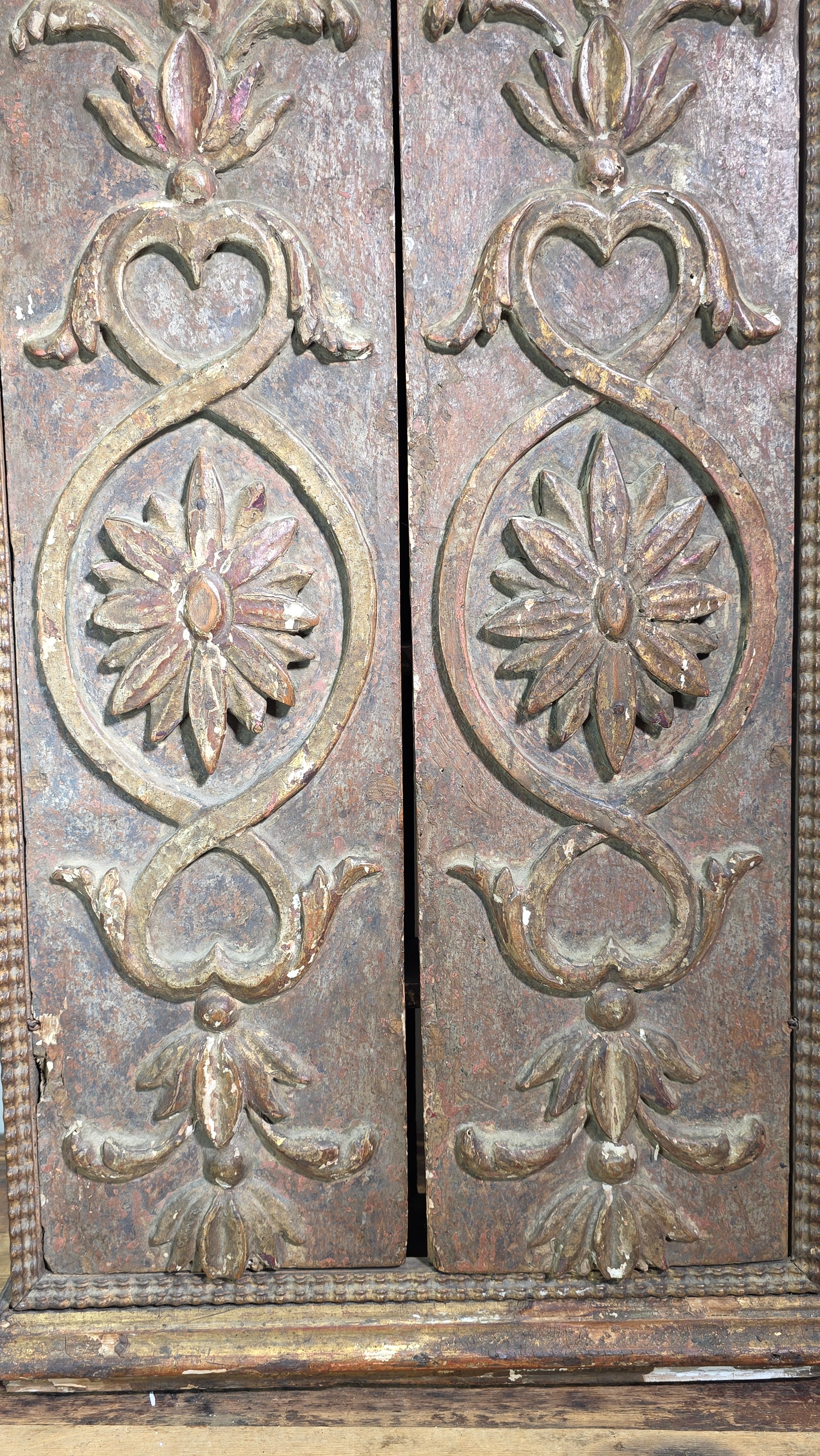 Tabernacle Church Cabinet 1700s Italian Spanish Baroque Carved Wood Wall Gilt
