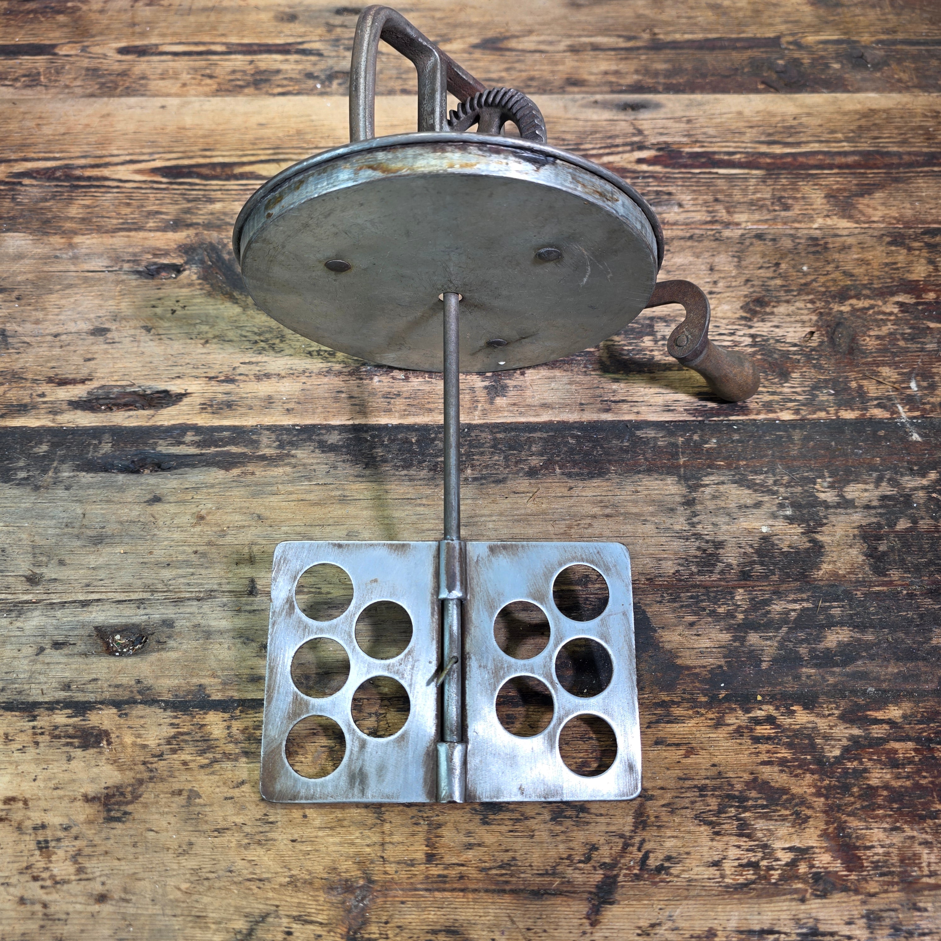 Antique Hand Crank Butter Churn Tin Metal Glass Washer Ice Cream Maker Primitive