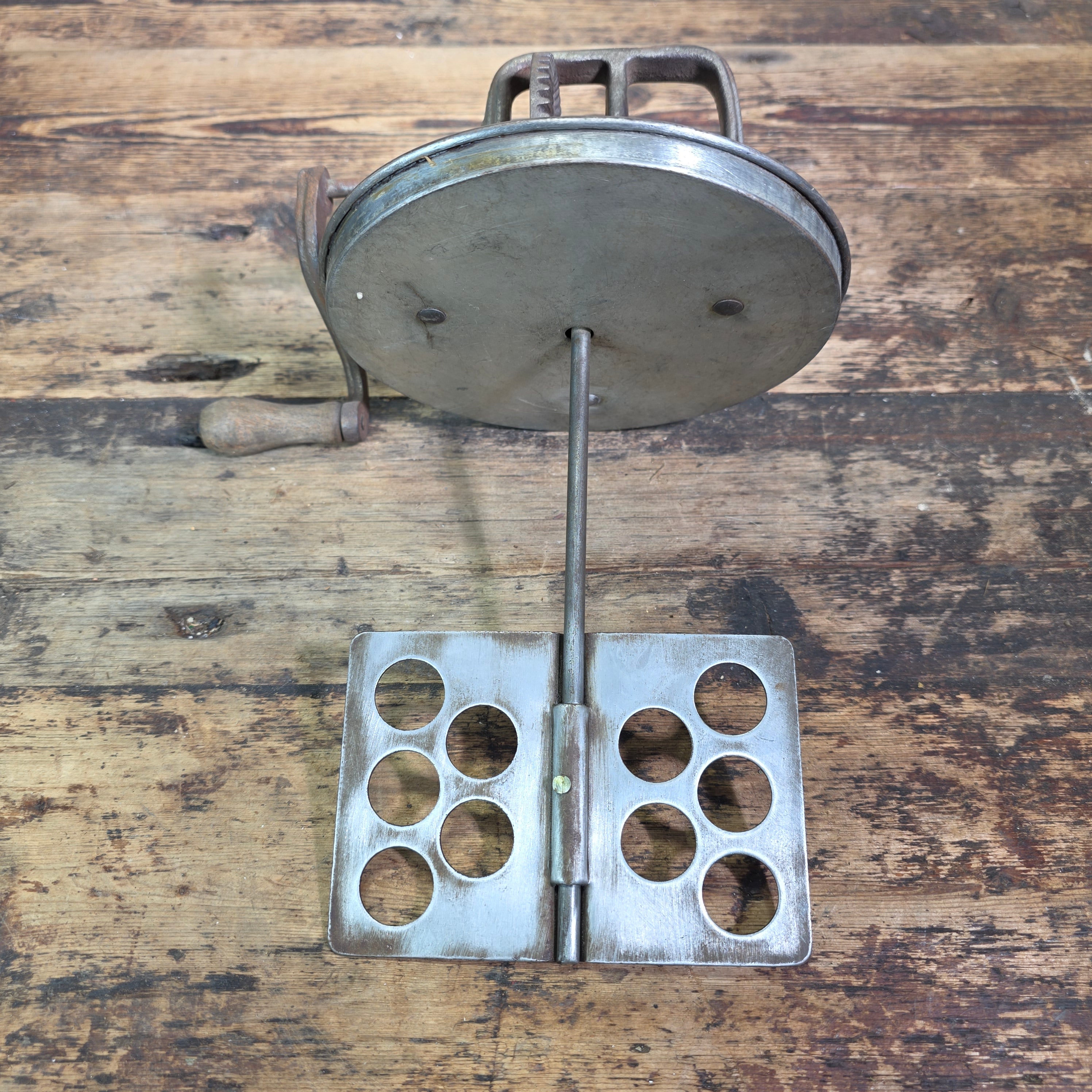 Antique Hand Crank Butter Churn Tin Metal Glass Washer Ice Cream Maker Primitive