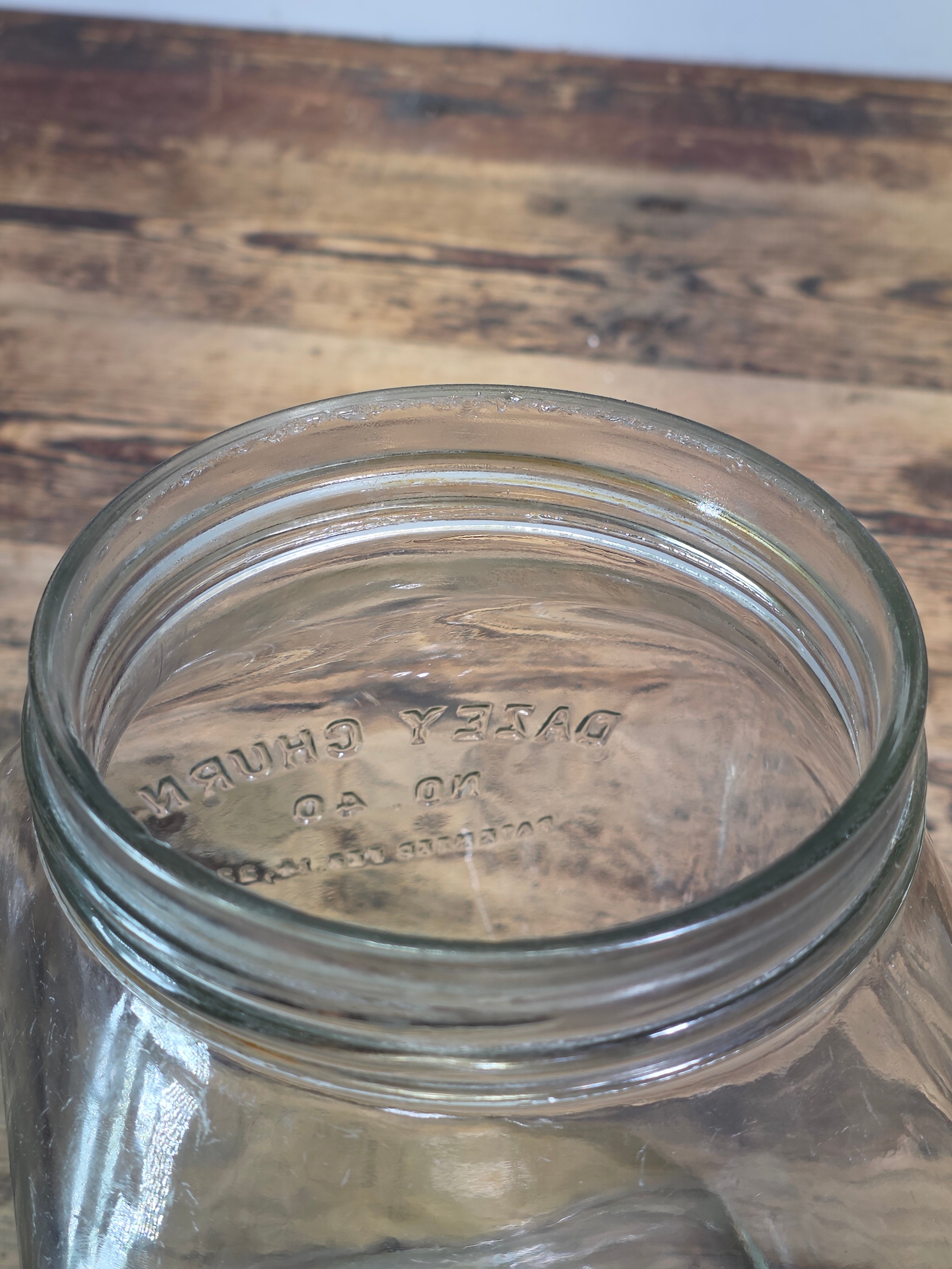Antique Dazey Butter Churn No 40 Glass Jar 40B Cast Iron Hand Crank Patented 1922