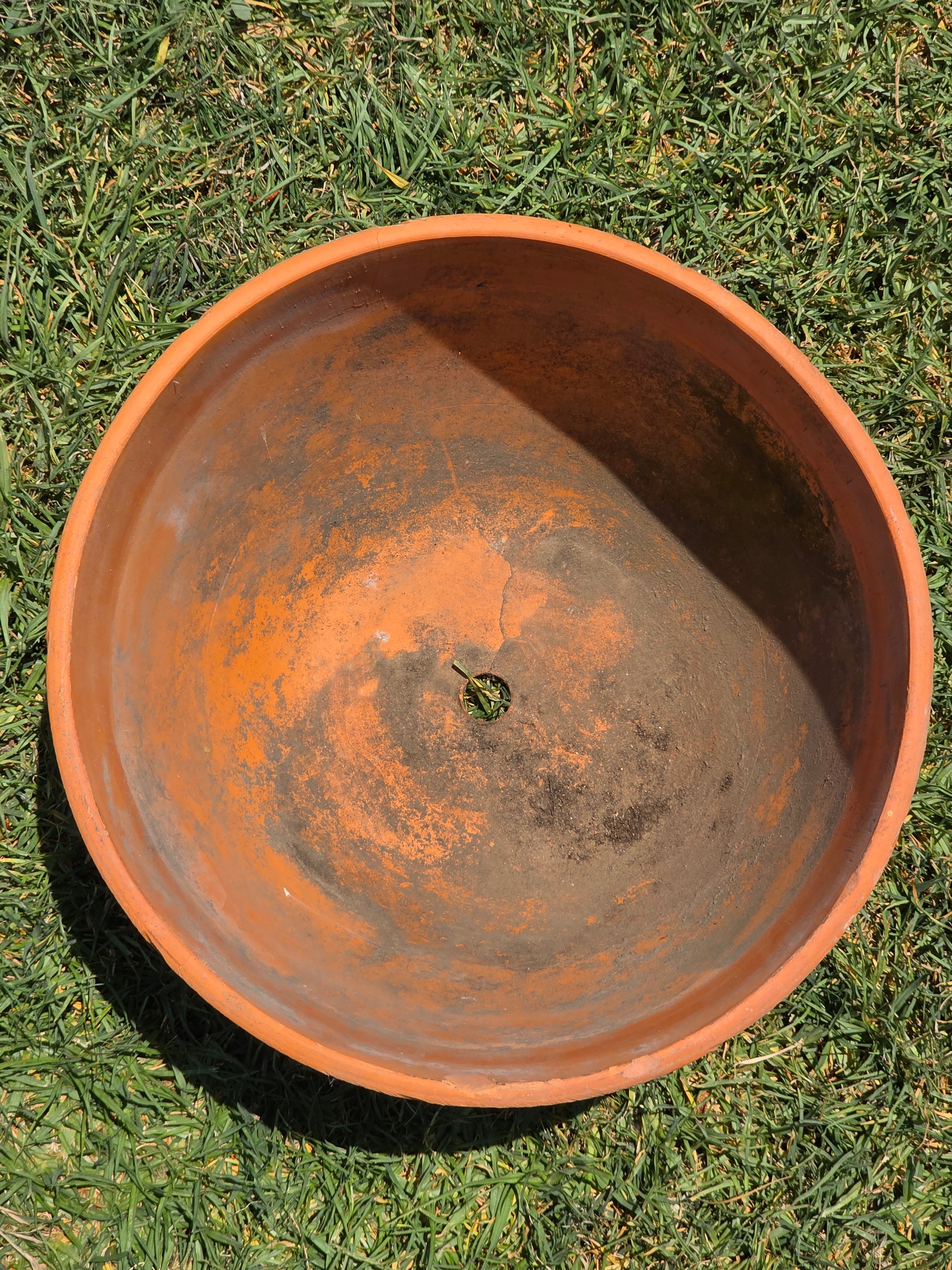 Washington Pottery Liberty Bell Terracotta Planter 13" Swirl Clay Pot Mexico