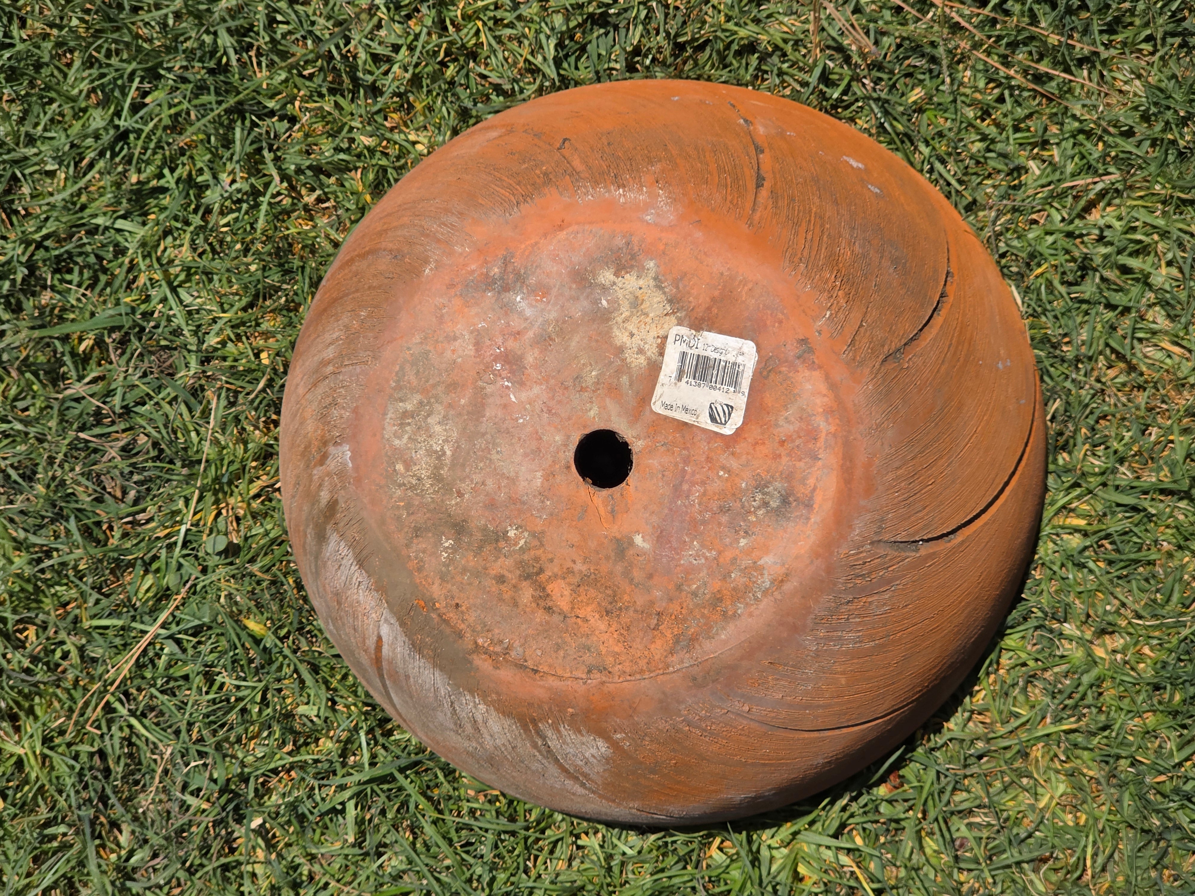 Washington Pottery Liberty Bell Terracotta Planter 13" Swirl Clay Pot Mexico