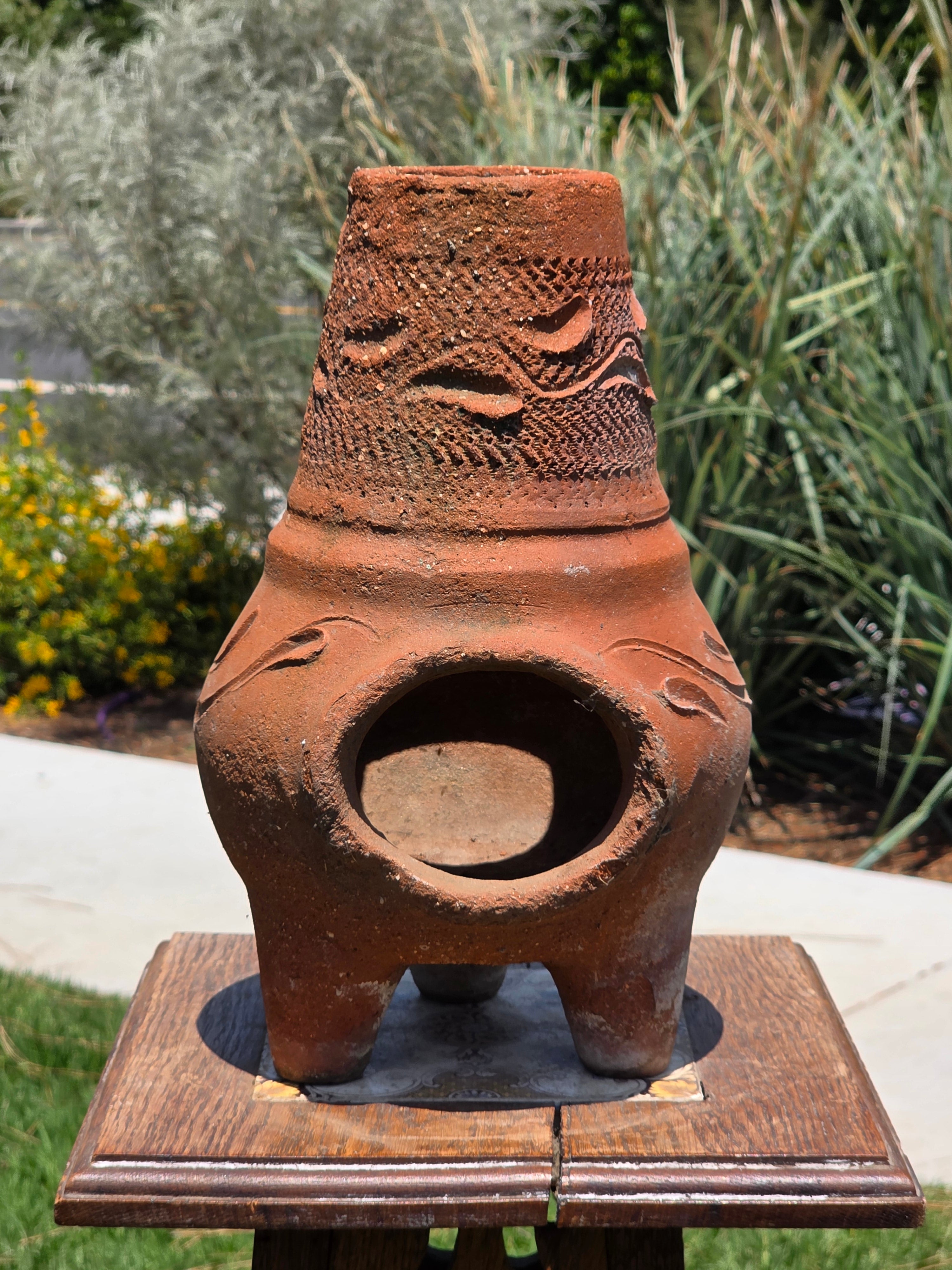 Vintage Mini Chiminea Terracotta Planter Candle Holder Clay Pottery Rustic 12"