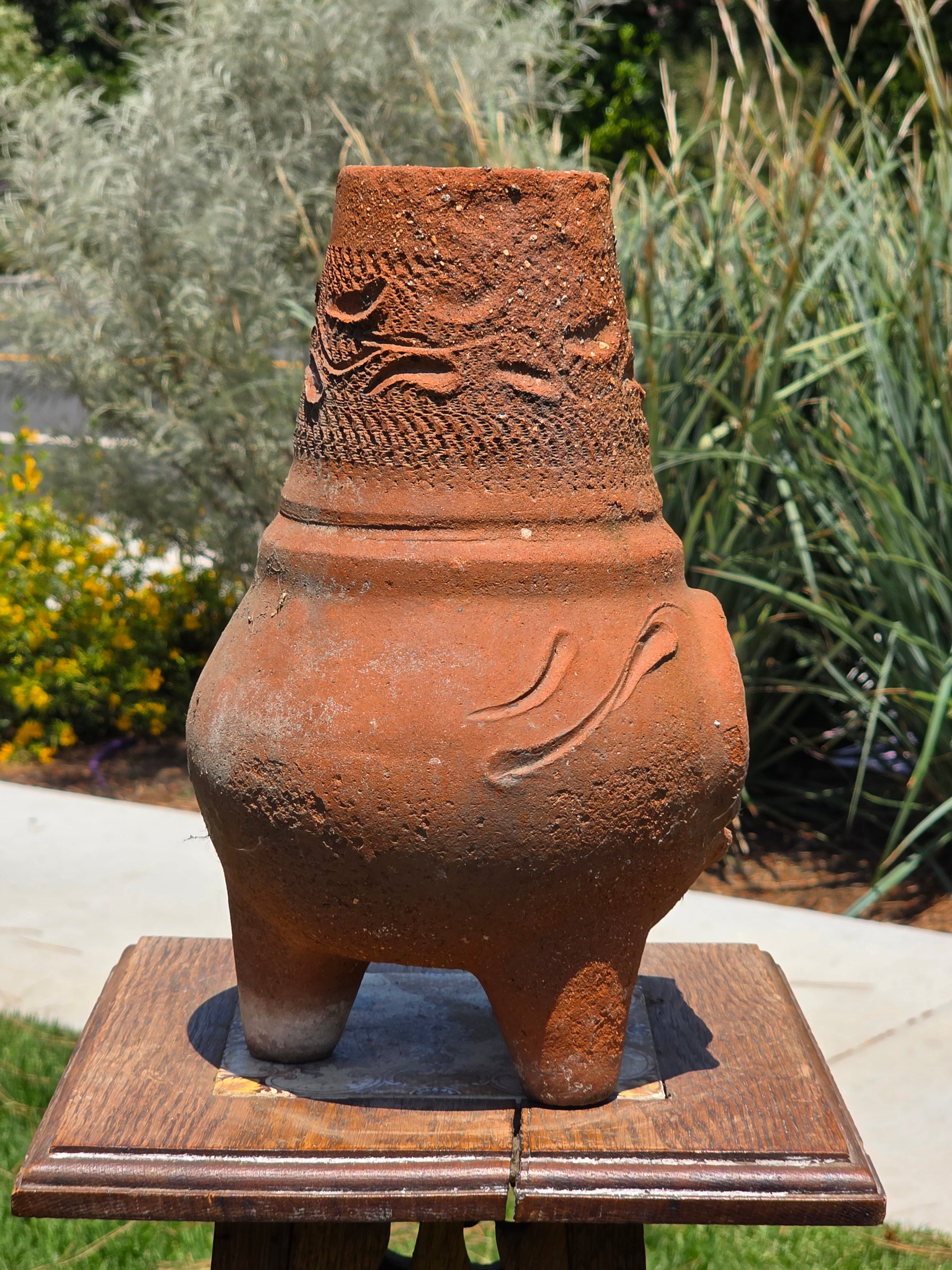 Vintage Mini Chiminea Terracotta Planter Candle Holder Clay Pottery Rustic 12"