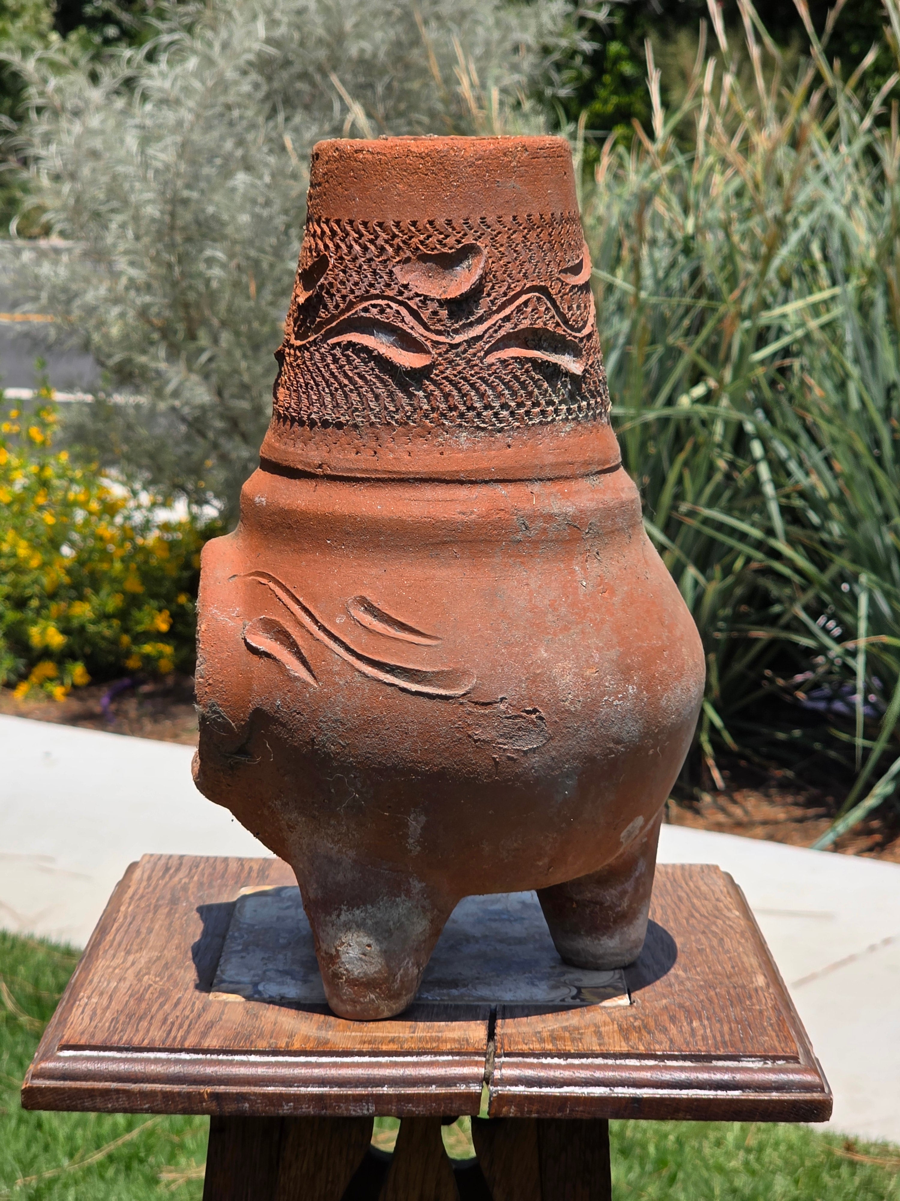 Vintage Mini Chiminea Terracotta Planter Candle Holder Clay Pottery Rustic 12"