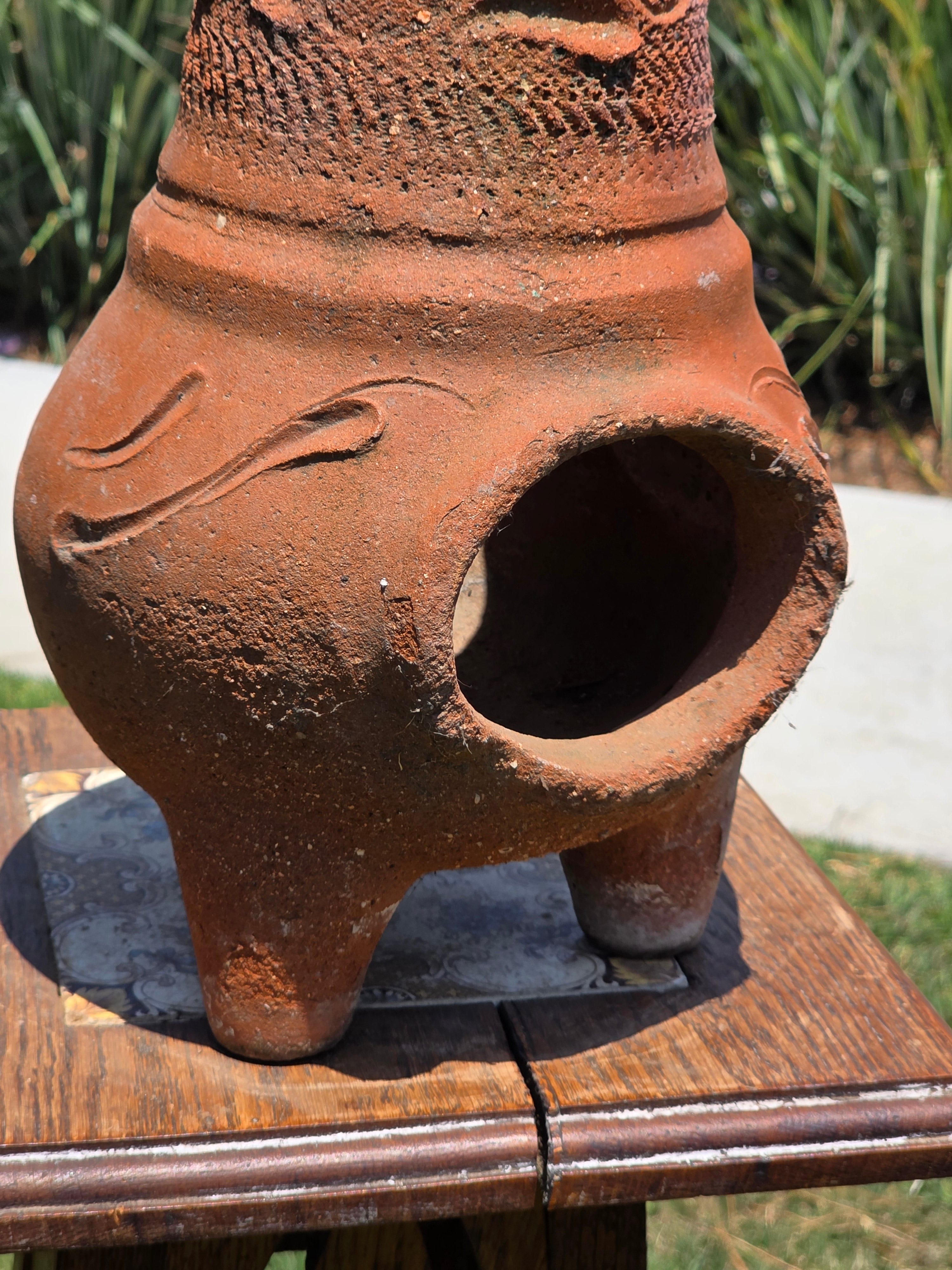 Vintage Mini Chiminea Terracotta Planter Candle Holder Clay Pottery Rustic 12"