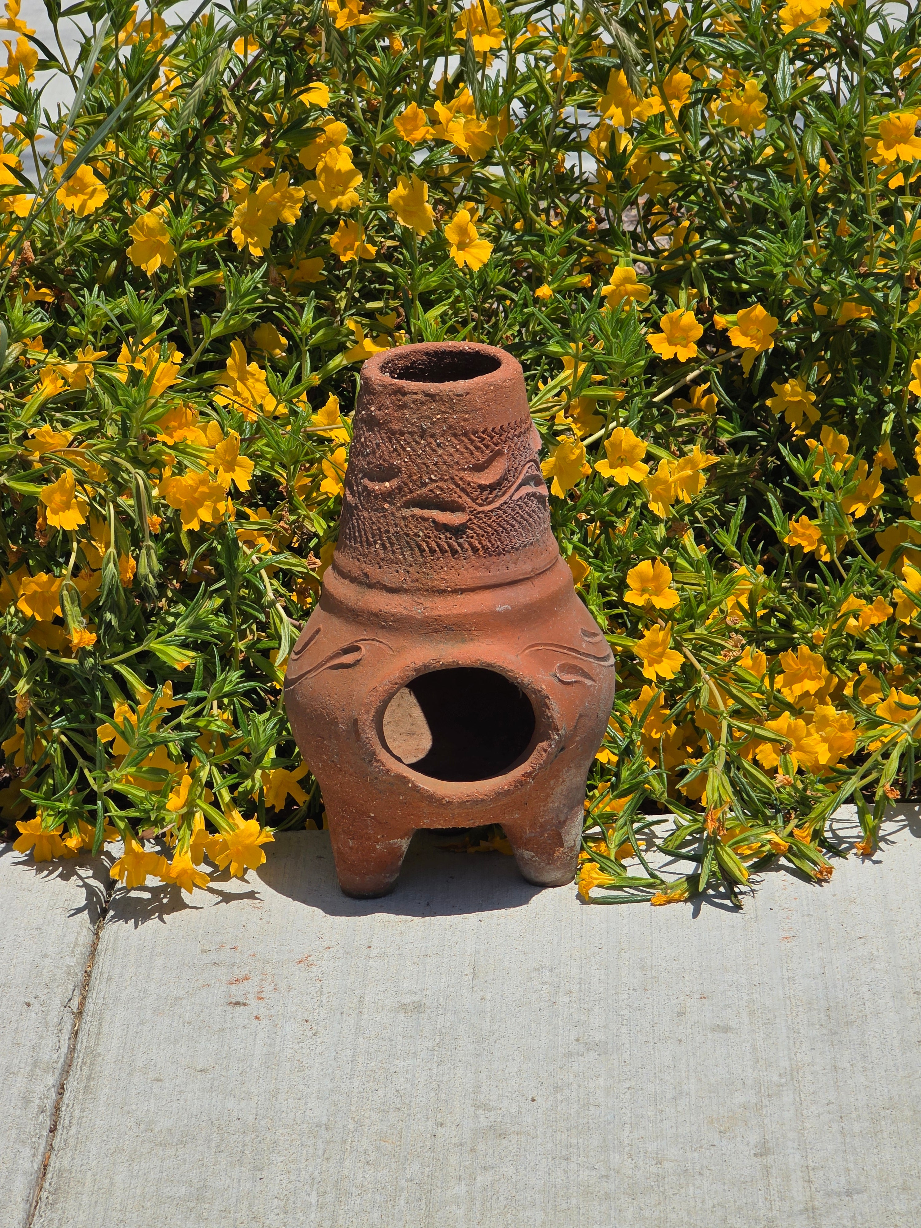 Vintage Mini Chiminea Terracotta Planter Candle Holder Clay Pottery Rustic 12"