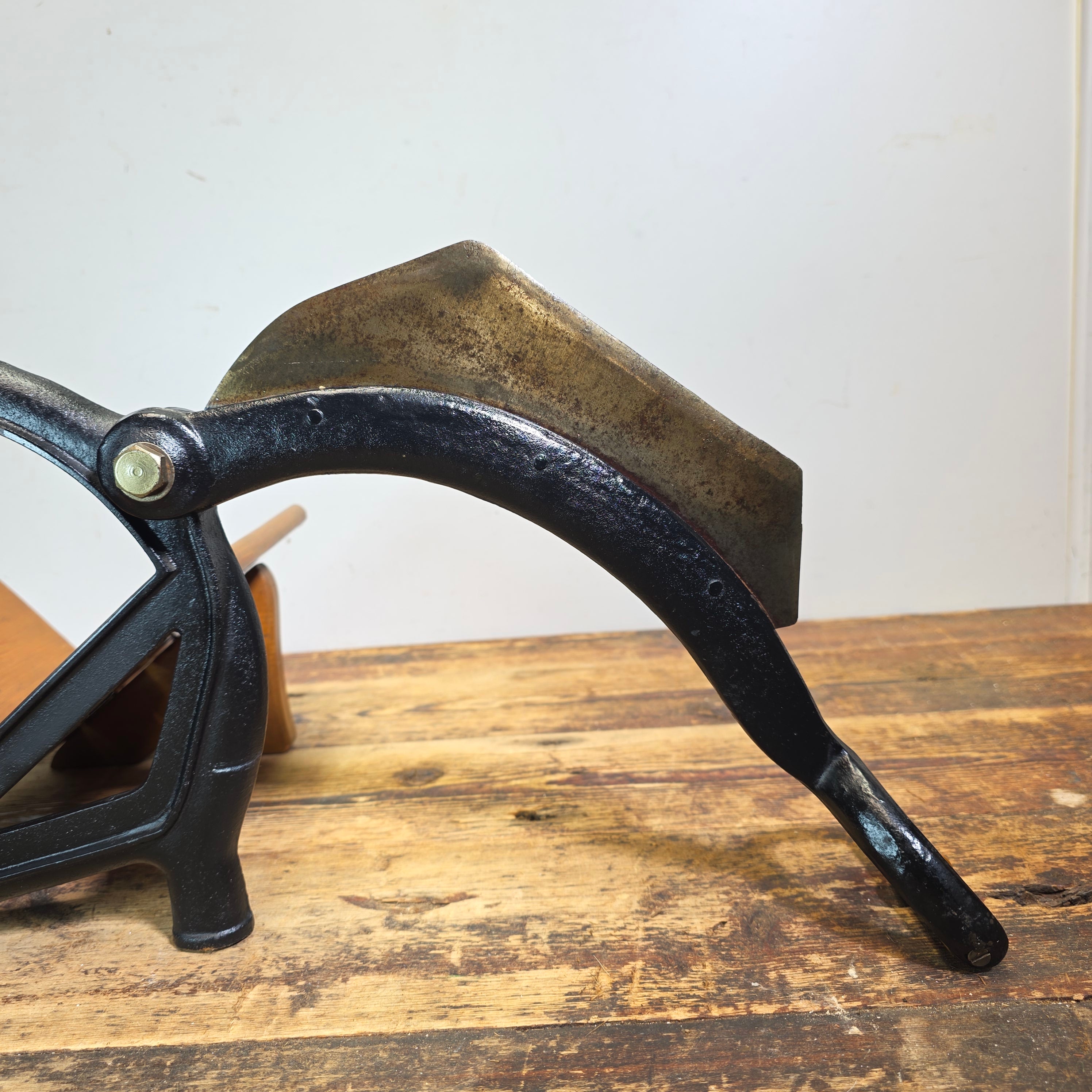 Rare Early VOSS No 6 Bread Slicer Restored Cast Iron Antique Wood Denmark Cutter