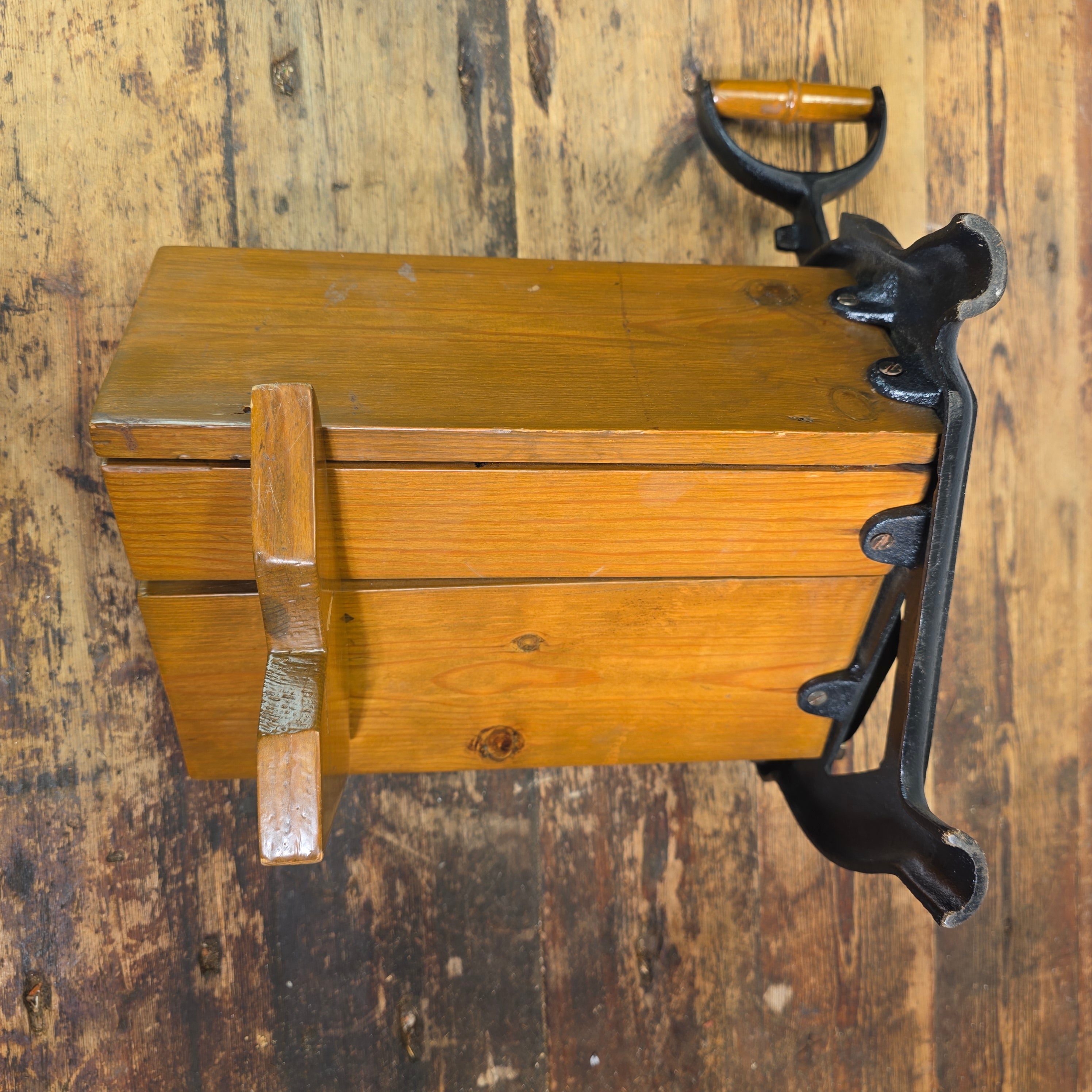 Rare Early VOSS No 6 Bread Slicer Restored Cast Iron Antique Wood Denmark Cutter