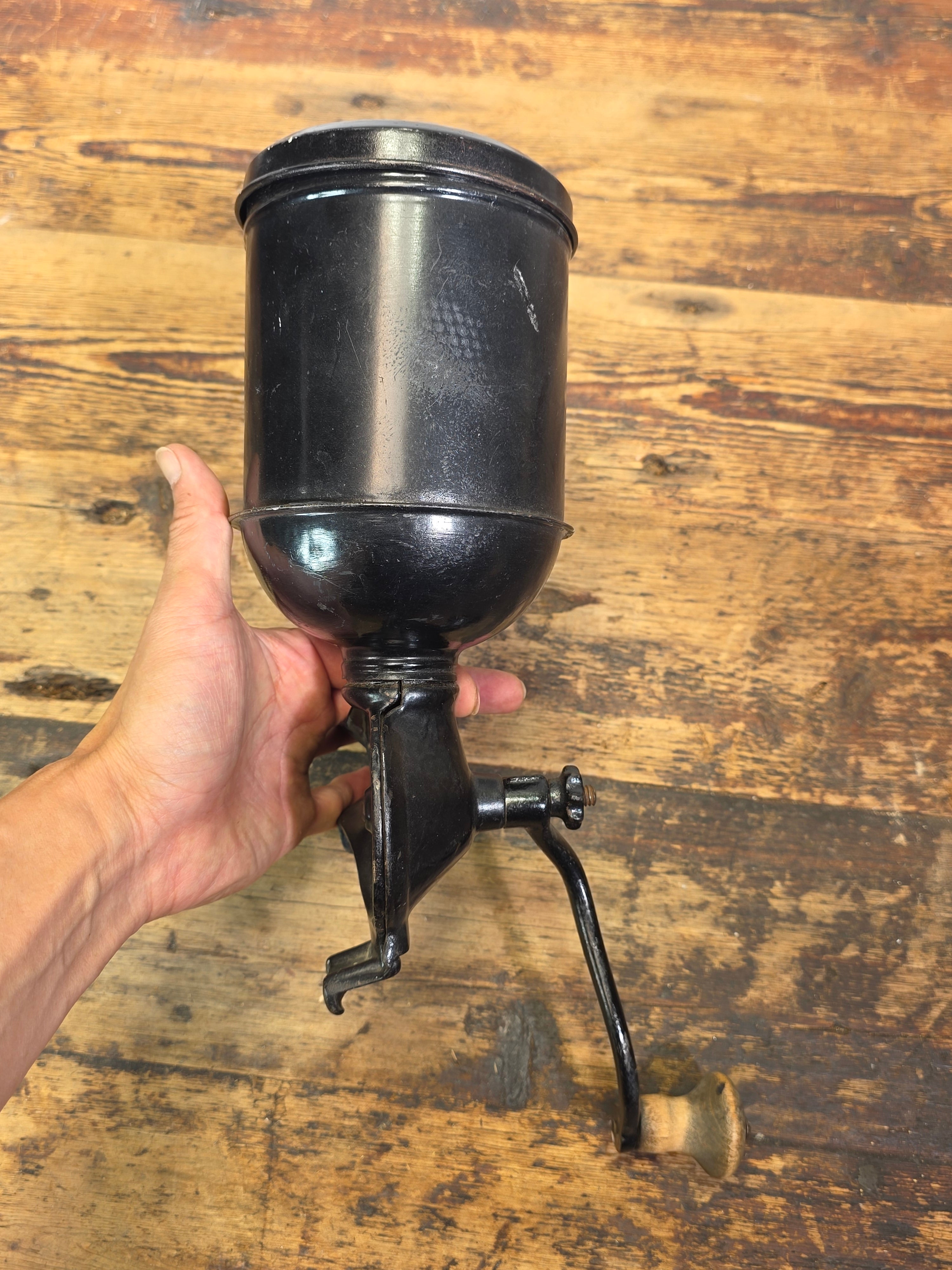 Antique Regal No 44 Cast Iron Wall Mount Coffee Grinder Mill Repainted 1900s