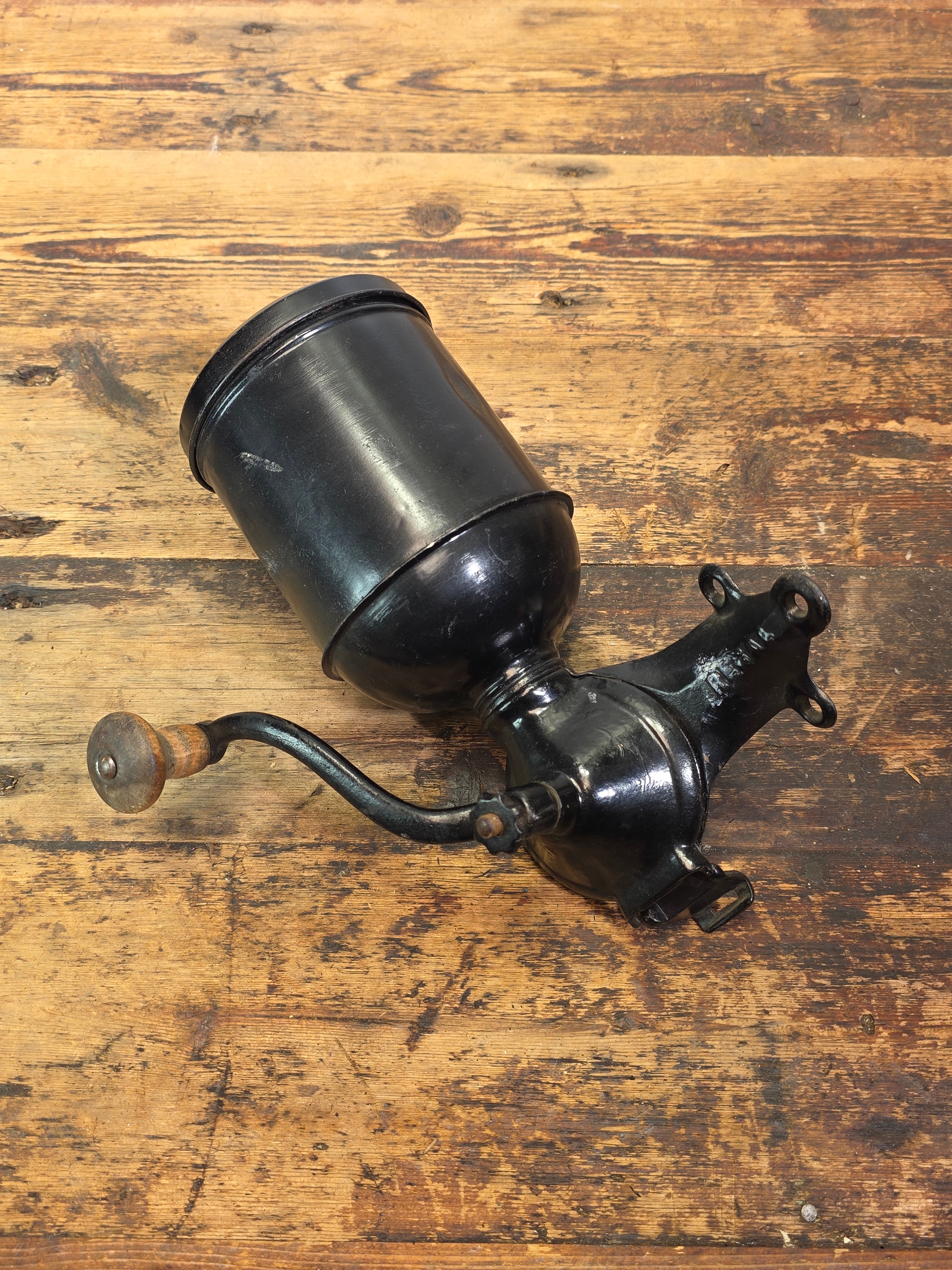 Antique Regal No 44 Cast Iron Wall Mount Coffee Grinder Mill Repainted 1900s
