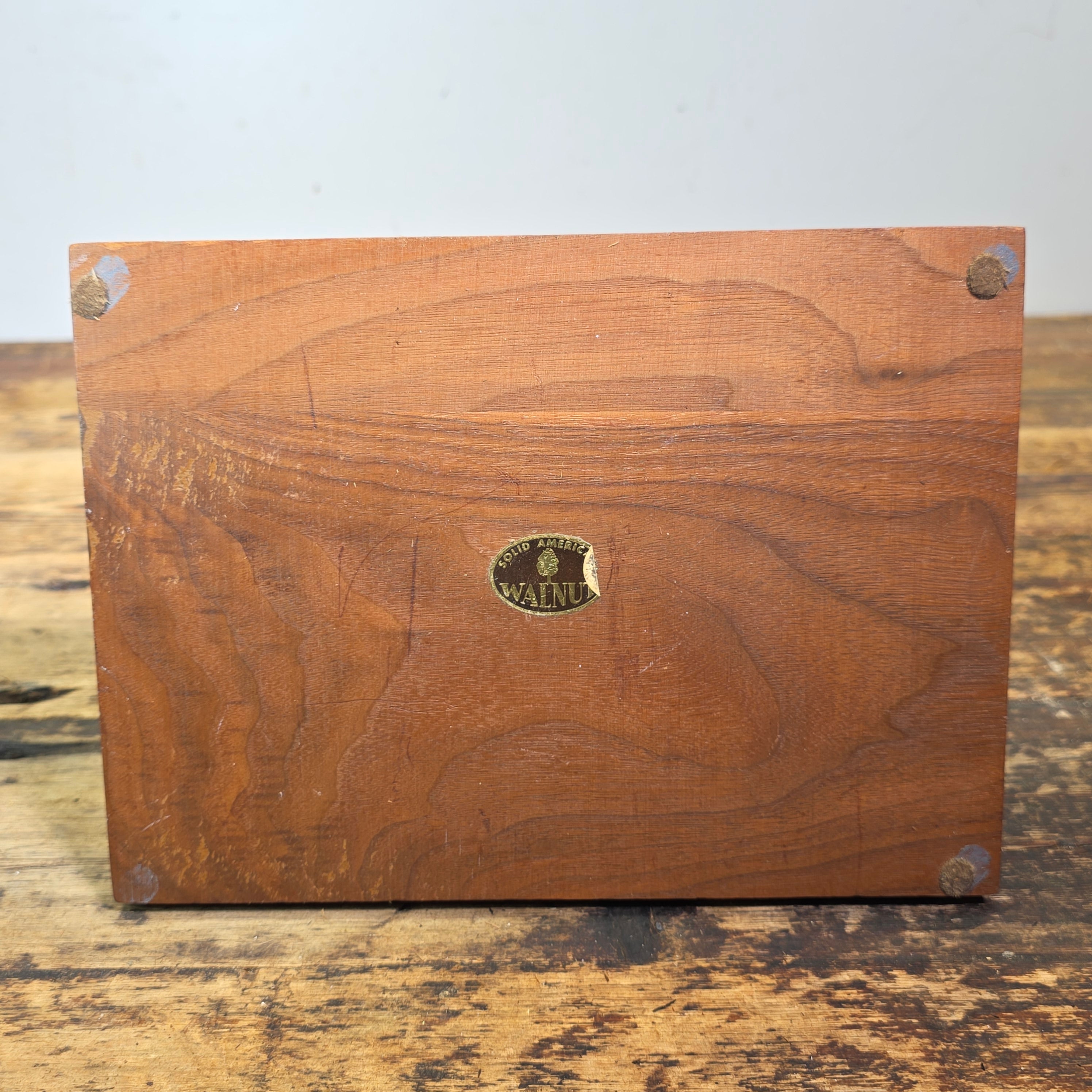 Vintage Walnut Desk Organizer Valet Tray MCM Mid Century Wood Mail Letter Rack