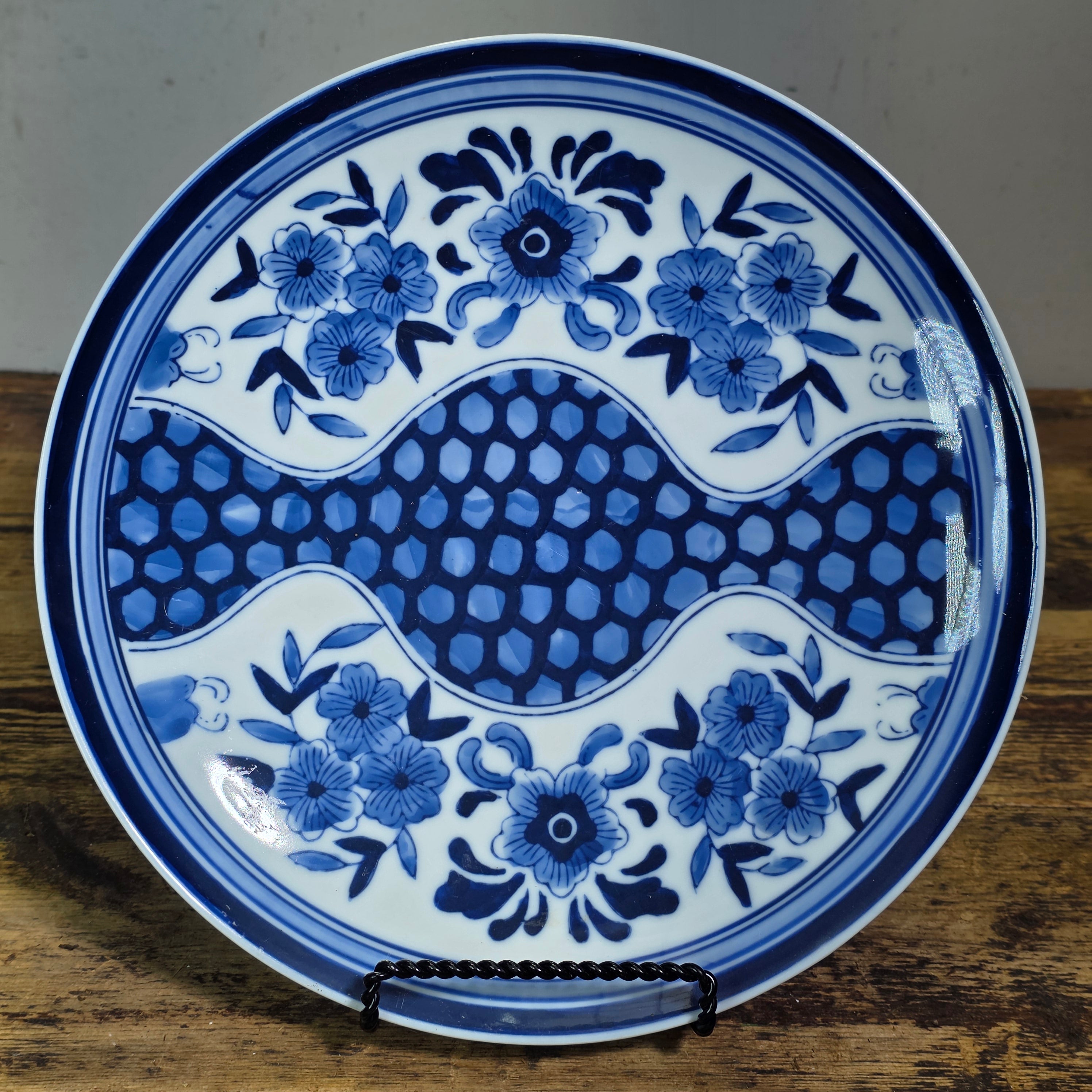 Kafuh Japan Blue White Porcelain Dinner Plates Set 6 Assorted Pattern 10"