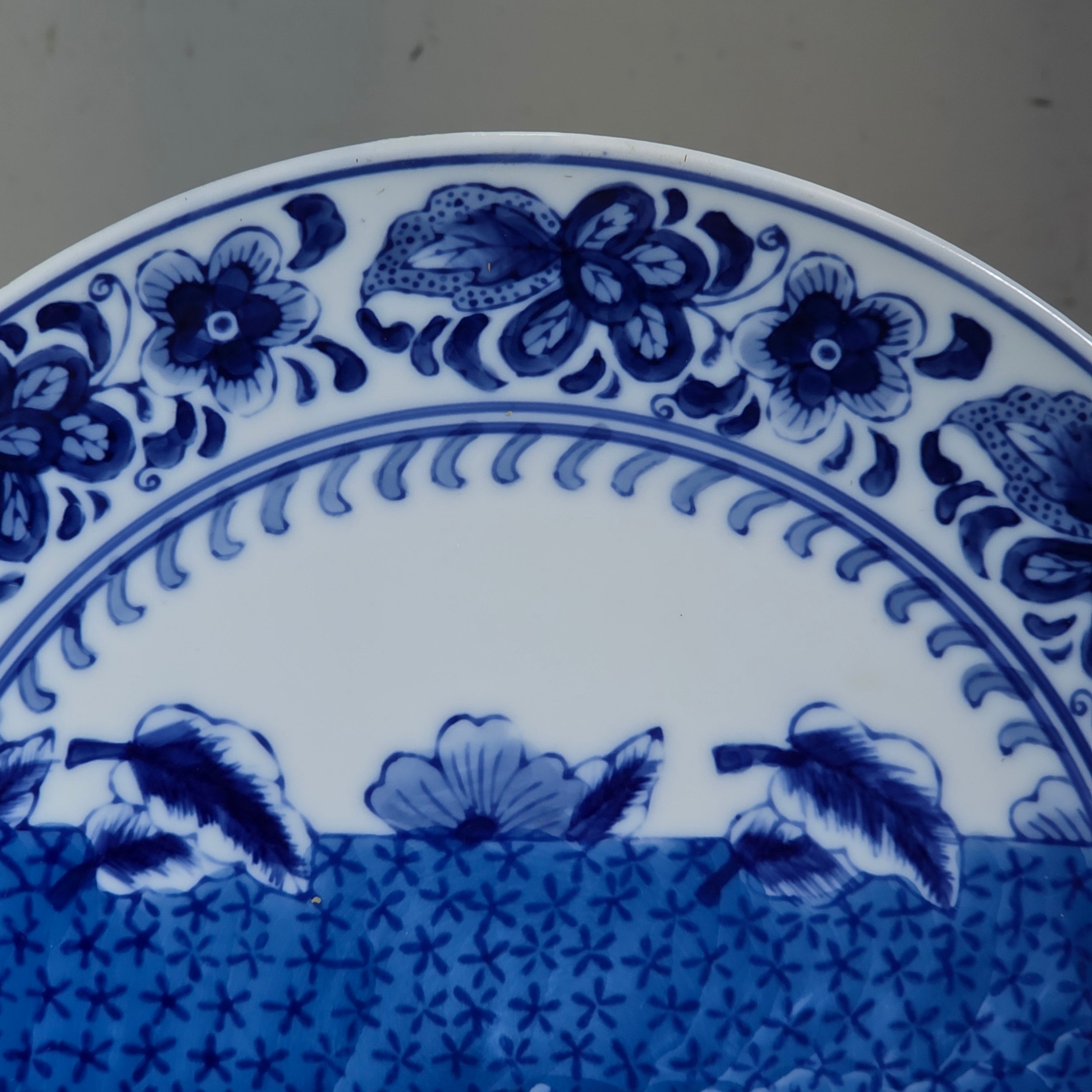 Kafuh Japan Blue White Porcelain Dinner Plates Set 6 Assorted Pattern 10"