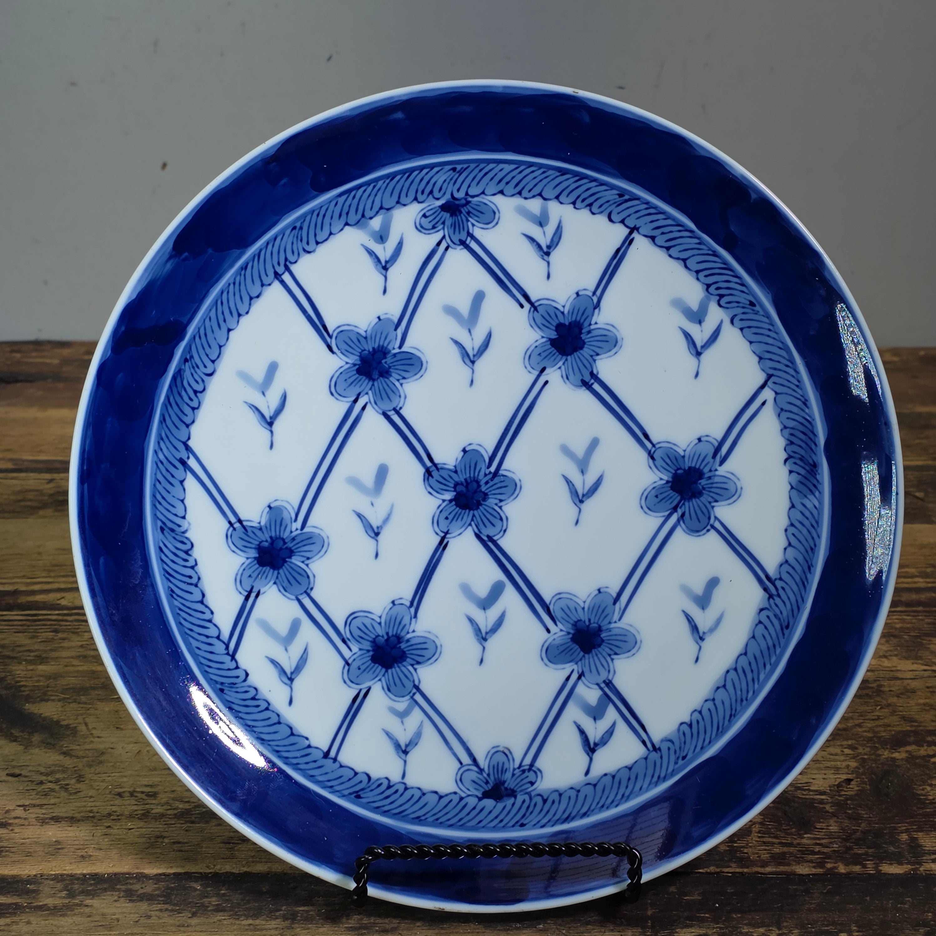 Kafuh Japan Blue White Porcelain Dinner Plates Set 6 Assorted Pattern 10"