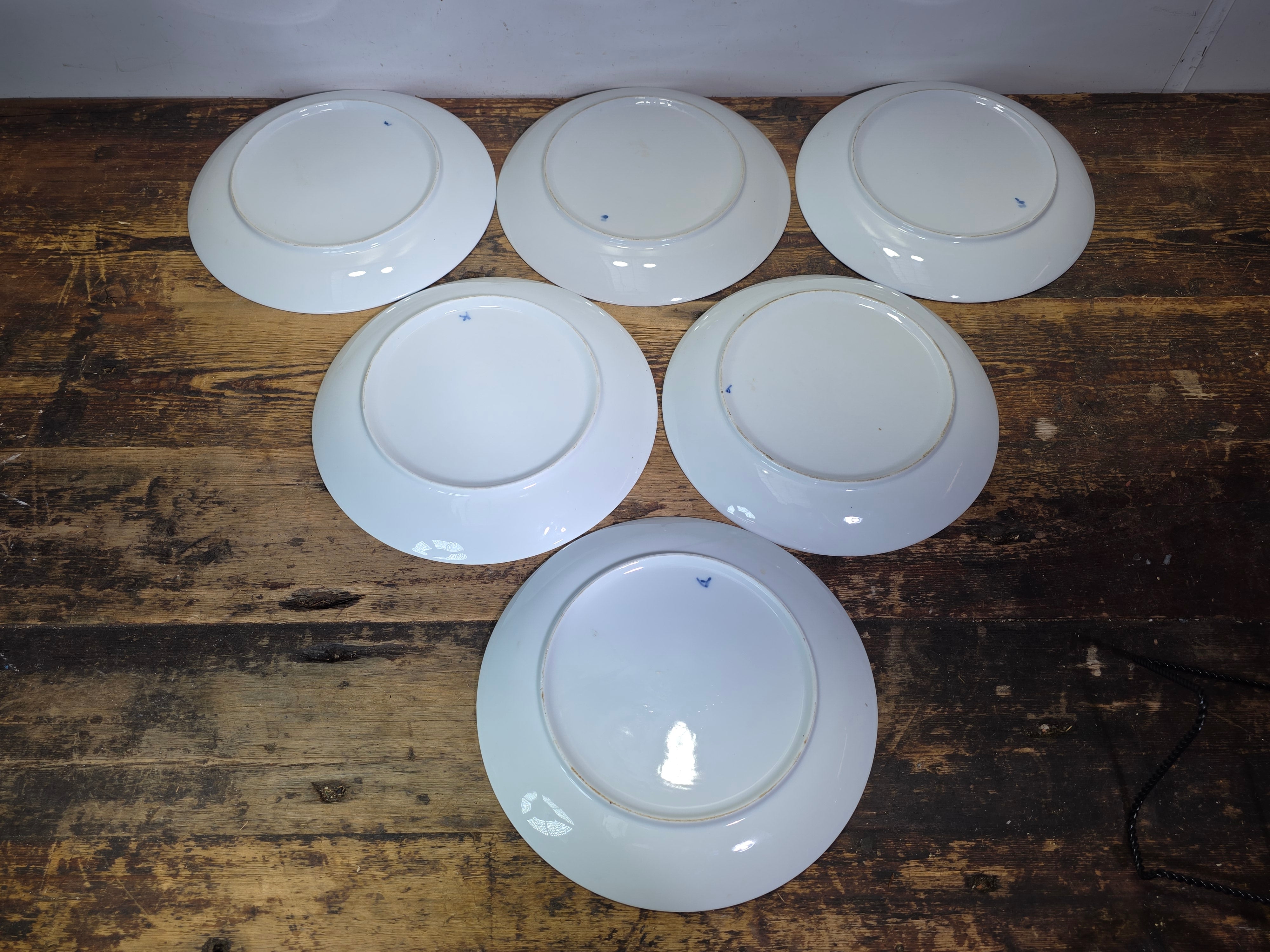 Kafuh Japan Blue White Porcelain Dinner Plates Set 6 Assorted Pattern 10"