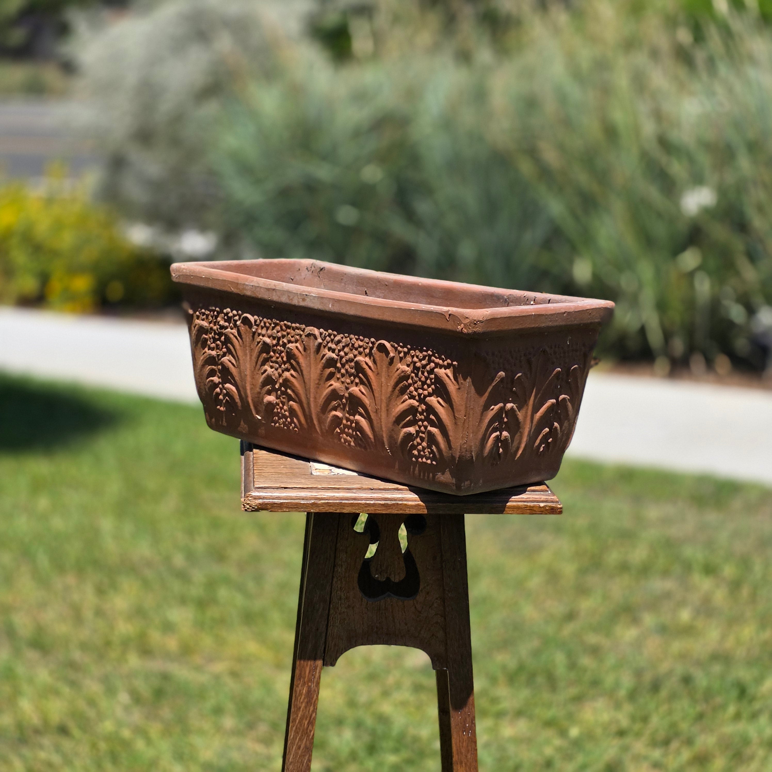 Vintage Italy Terracotta Planter Box Large Rectangular Trough Clay Flower Pot 16"