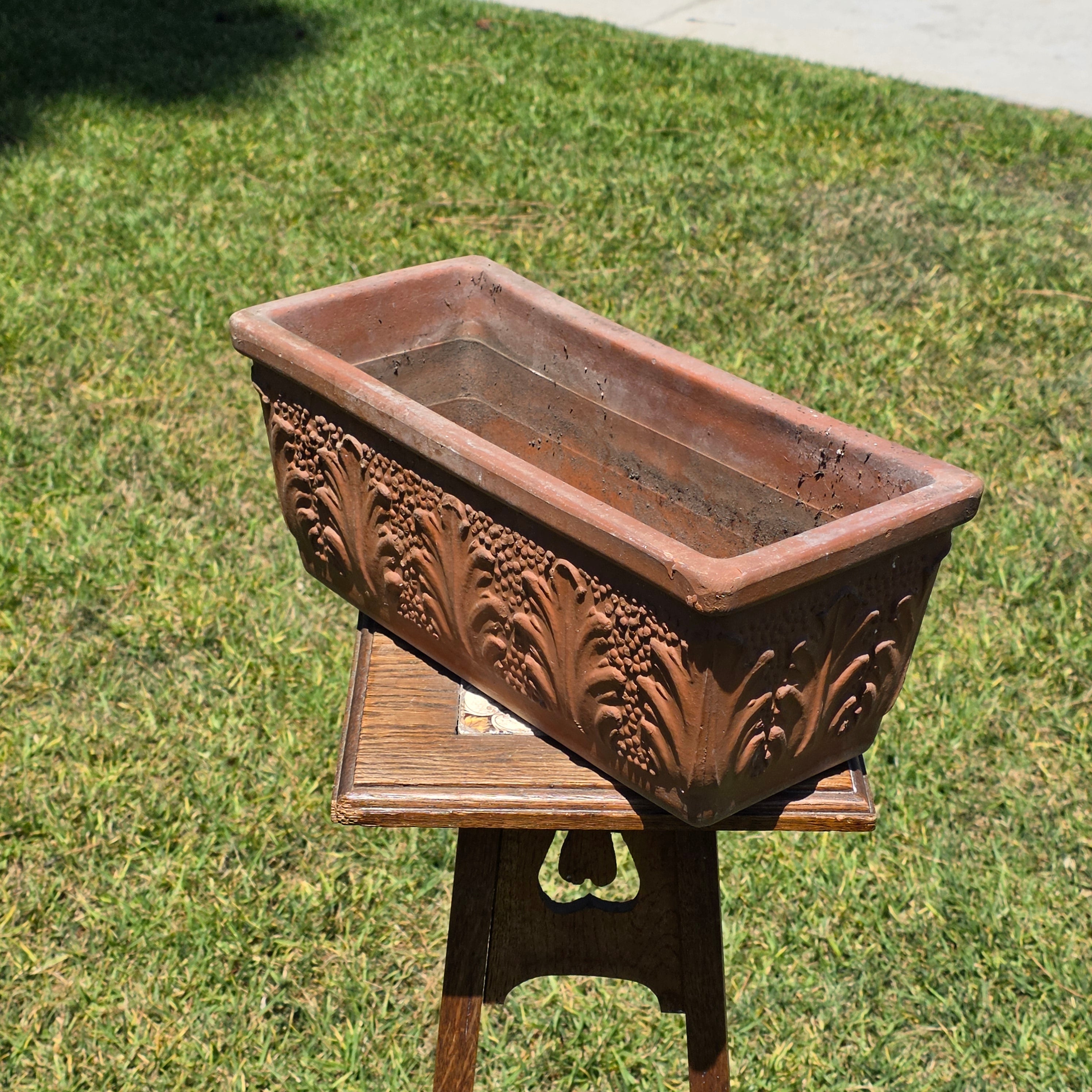 Vintage Italy Terracotta Planter Box Large Rectangular Trough Clay Flower Pot 16"