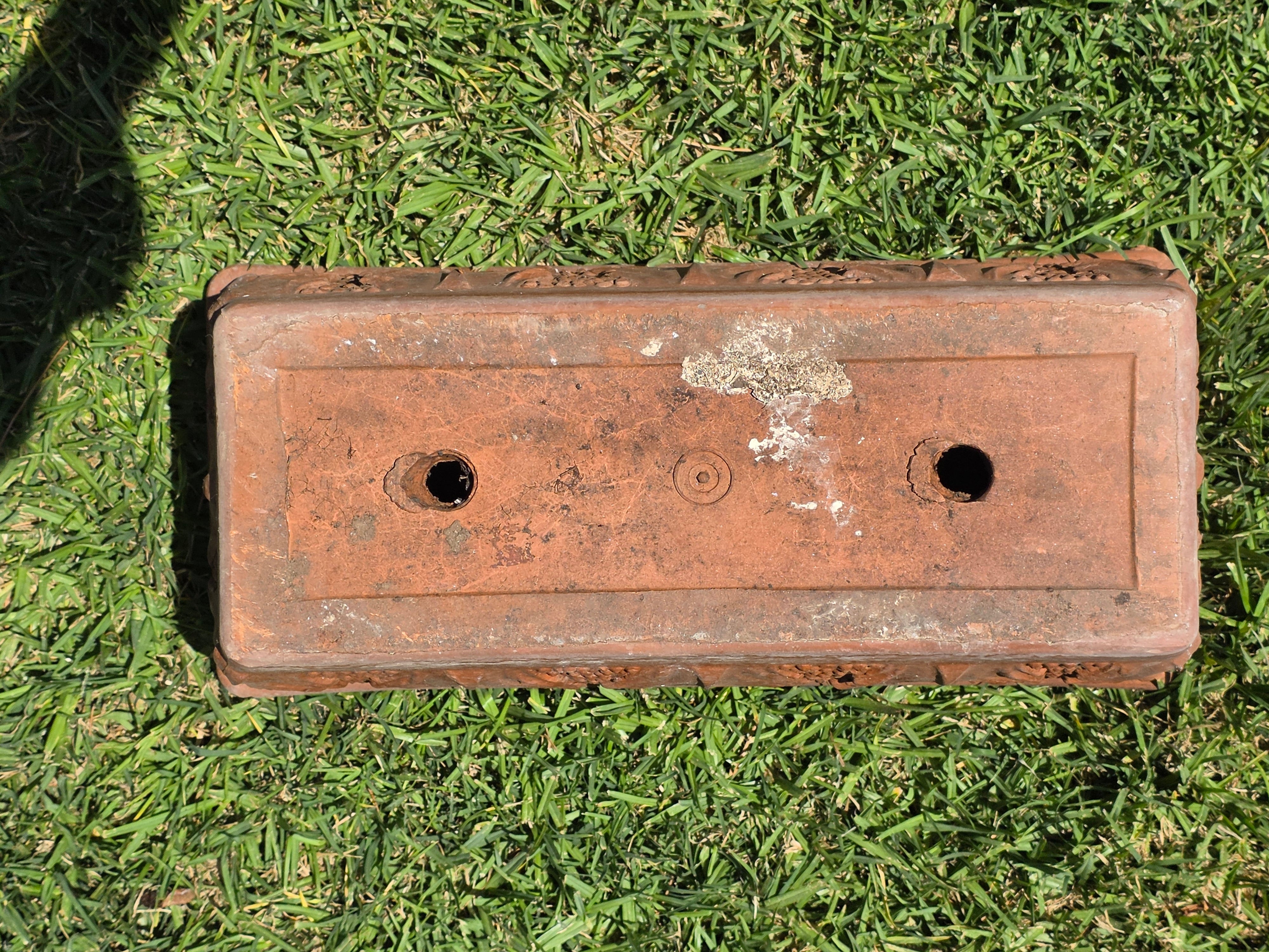 Vintage Italy Terracotta Planter Box Large Rectangular Trough Clay Flower Pot 16"