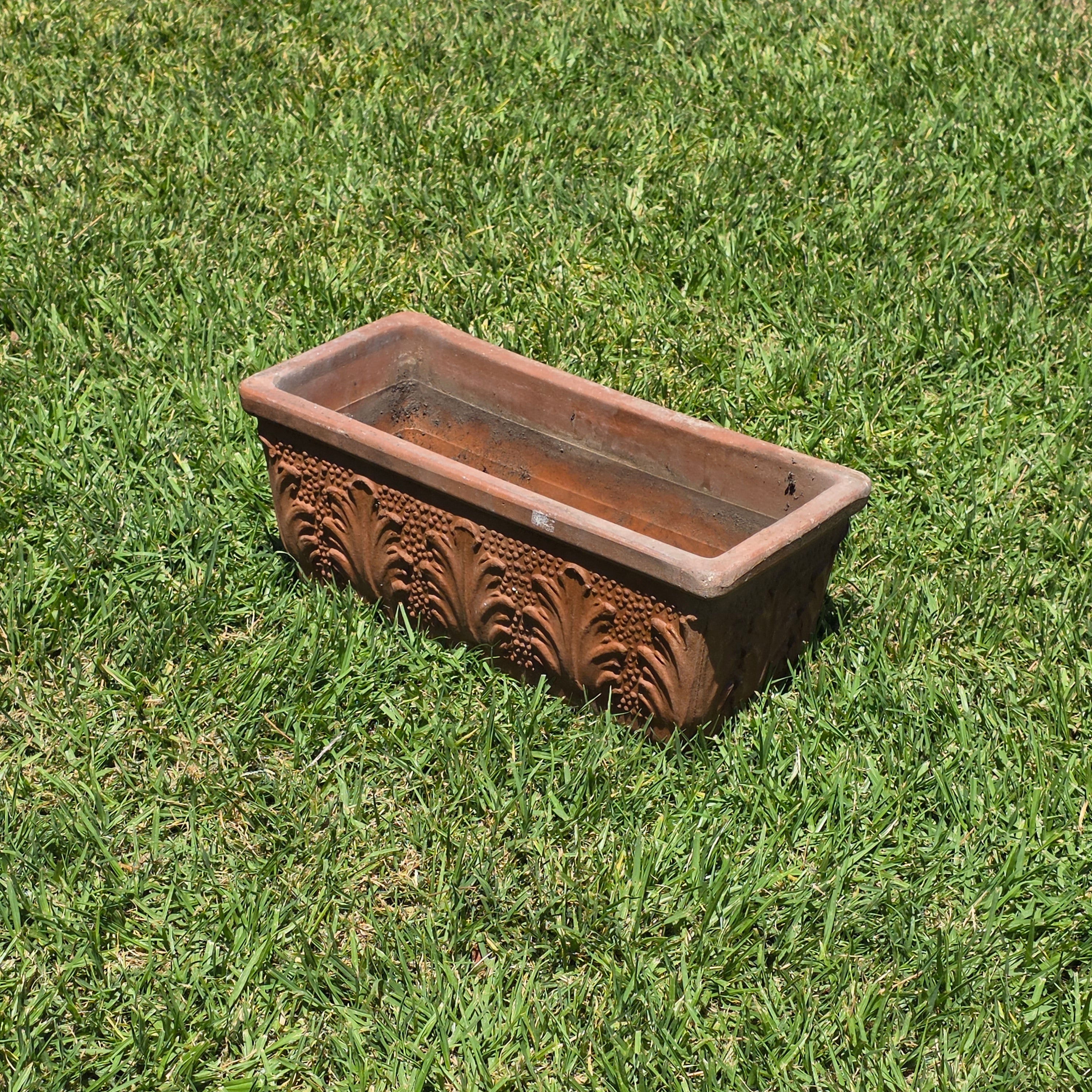 Vintage Italy Terracotta Planter Box Large Rectangular Trough Clay Flower Pot 16"