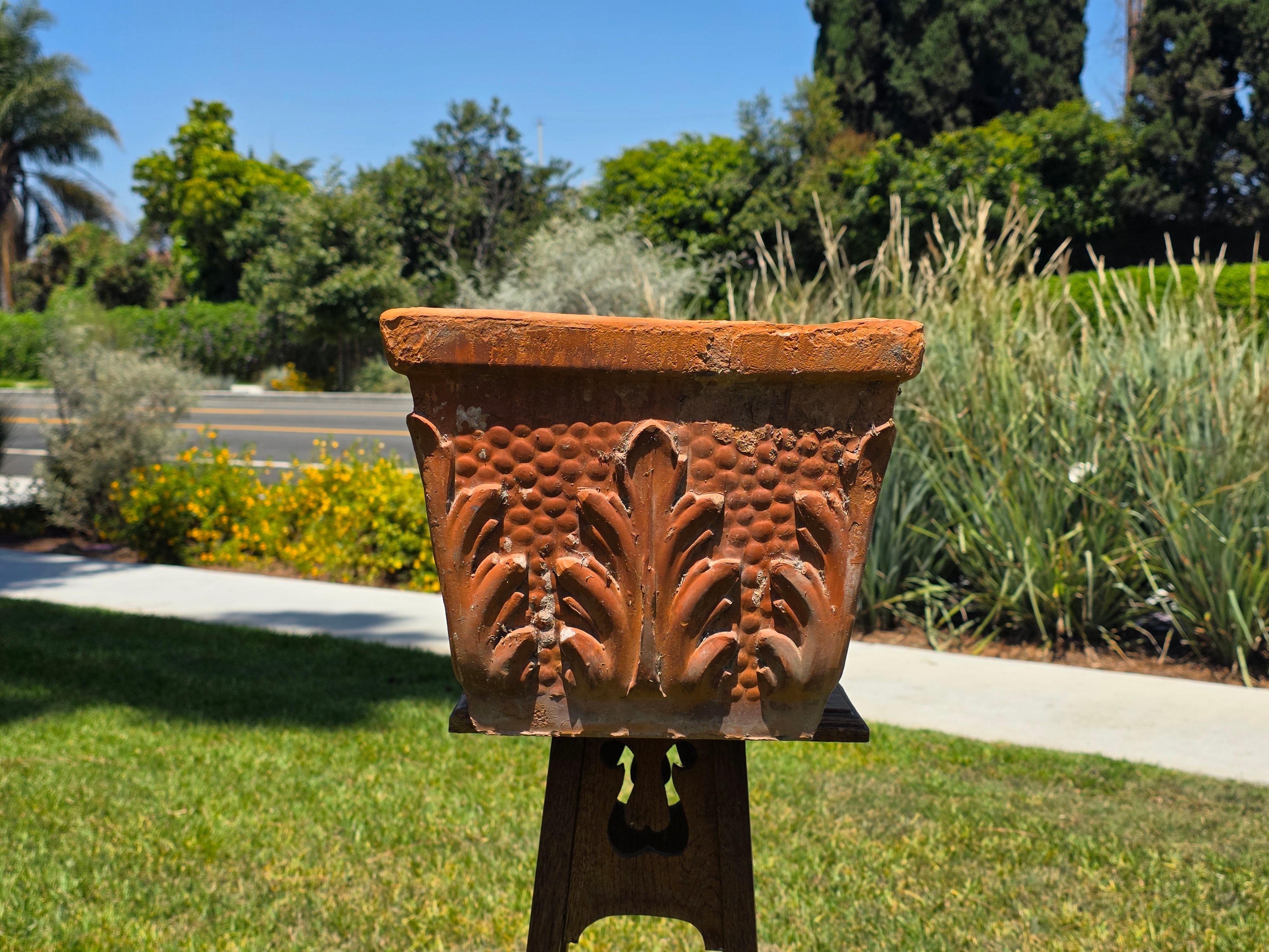 Vintage Terracotta Planter Box Large Rectangular Trough Clay Flower Pot 24"