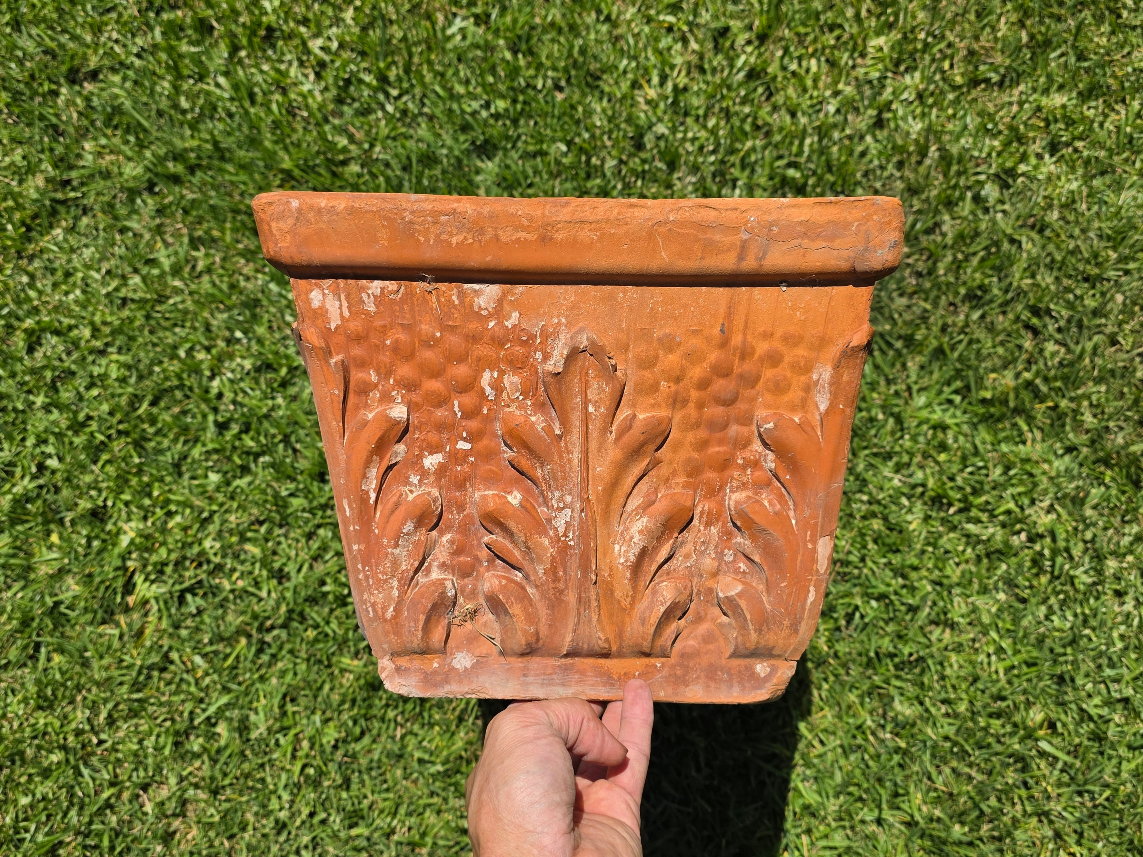 Vintage Terracotta Planter Box Large Rectangular Trough Clay Flower Pot 24"