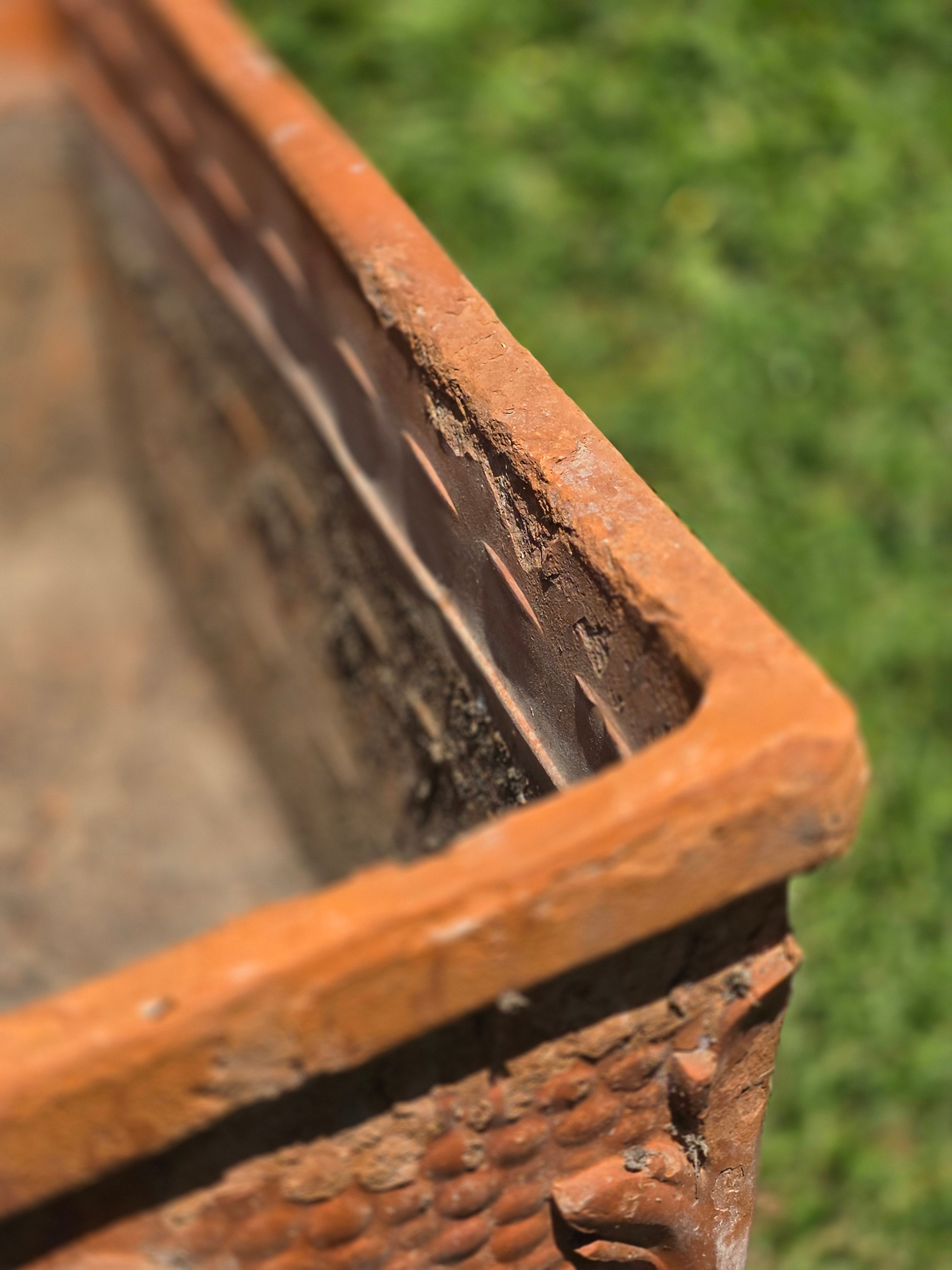Vintage Terracotta Planter Box Large Rectangular Trough Clay Flower Pot 24"